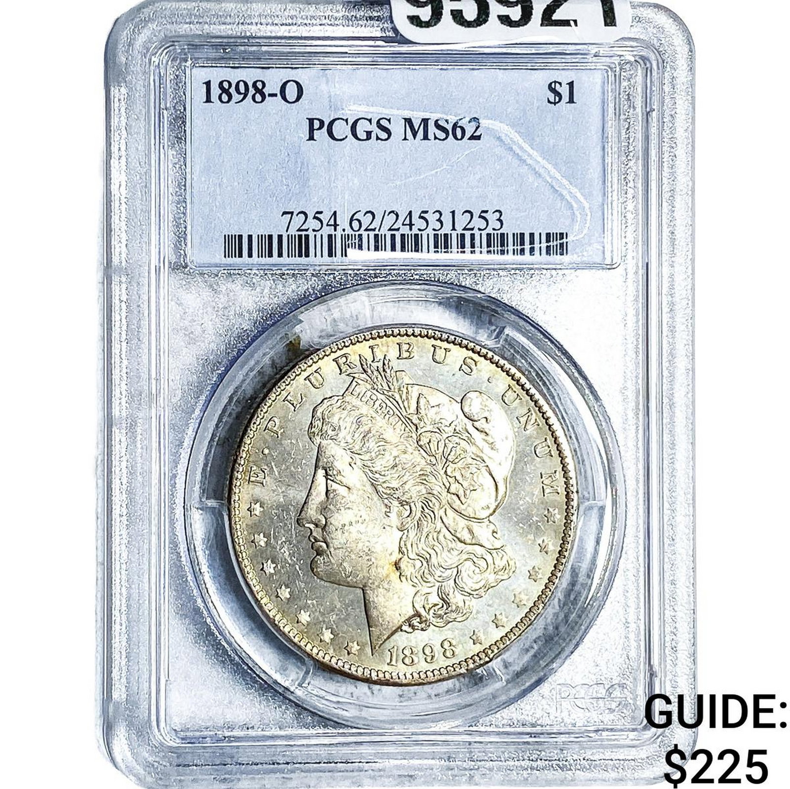 1898-O Morgan Silver Dollar PCGS MS62: 1898-O Morgan Silver Dollar PCGS MS62