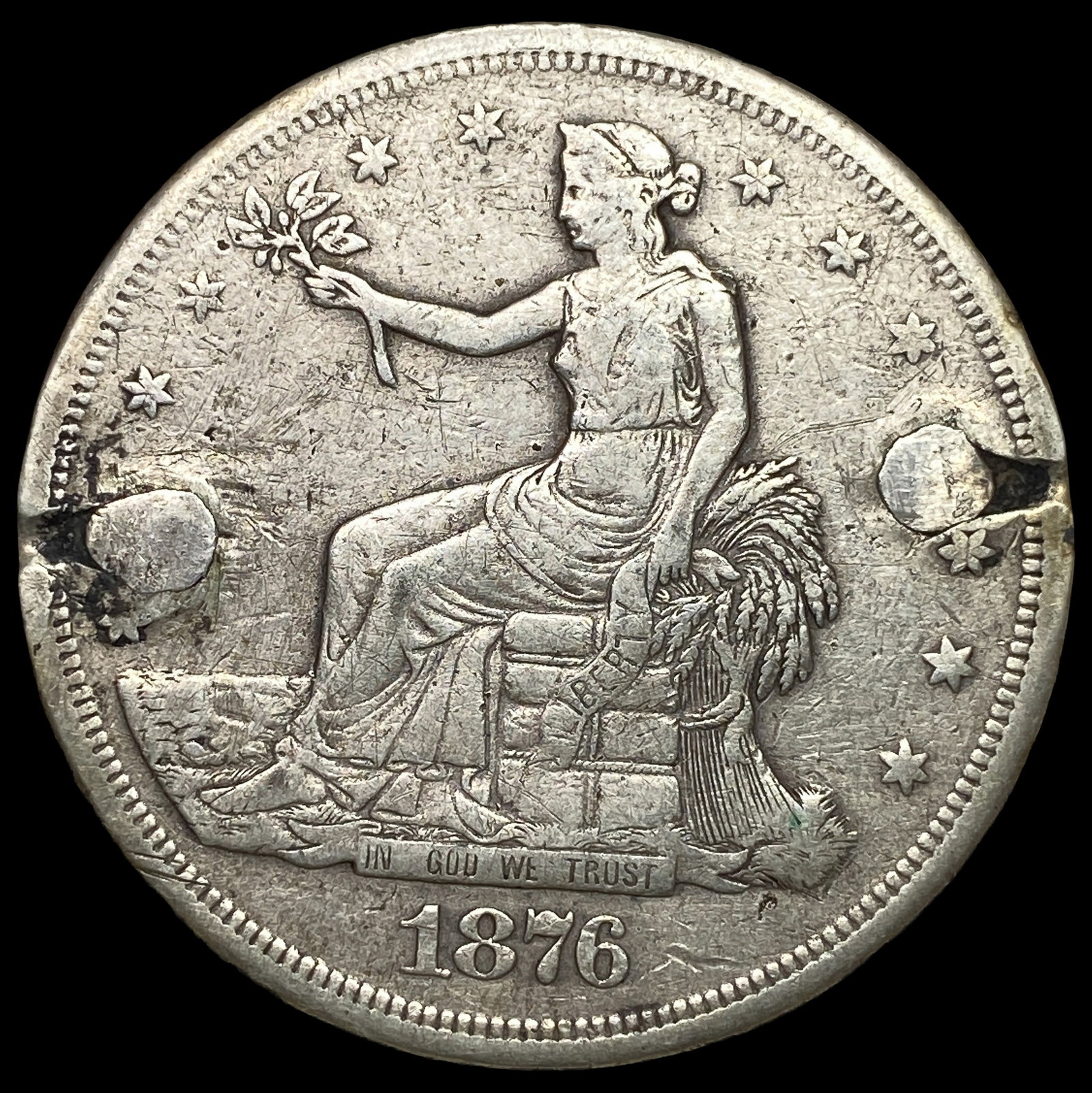 1876-S Silver Trade Dollar NICELY CIRCULATED (1 of 2)