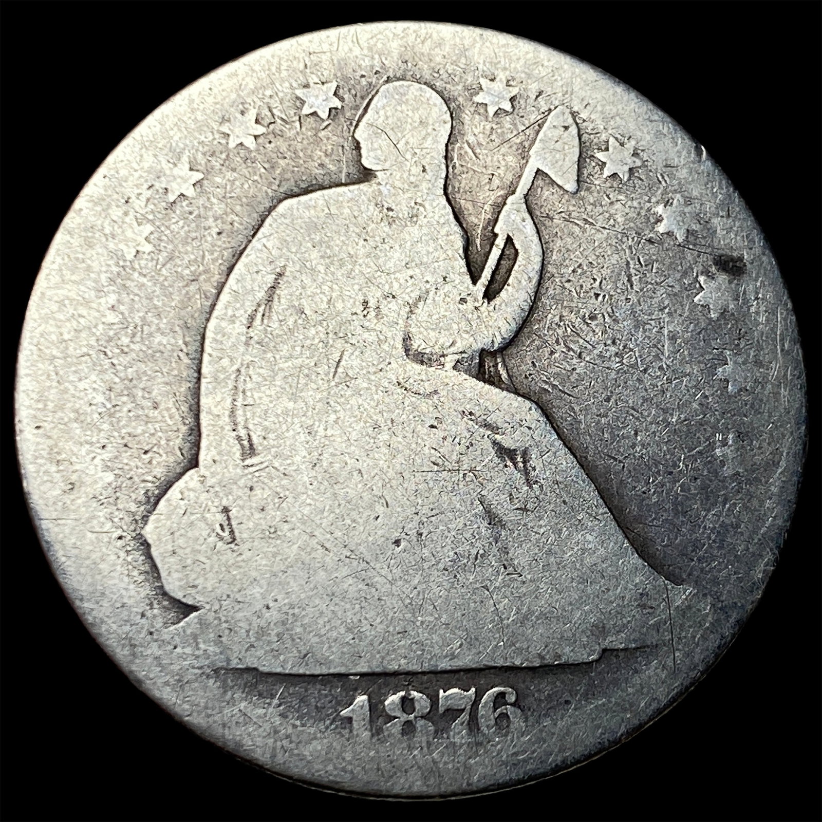 1876 Silver Seated Liberty Half Dollar NICELY CIRCULATED: 1876 Silver Seated Liberty Half Dollar NICELY CIRCULATED