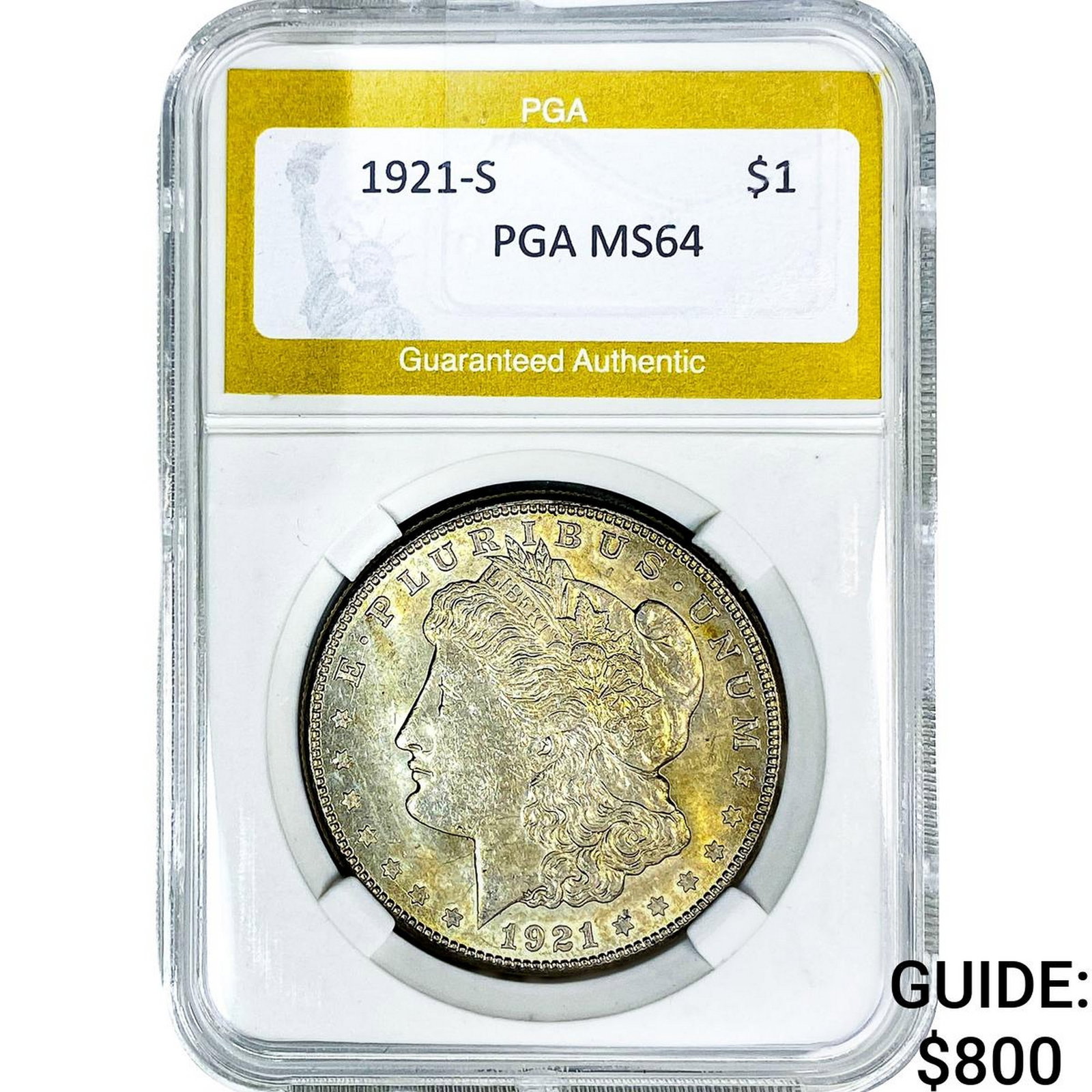 1921-S Morgan Silver Dollar PGA MS64: 1921-S Morgan Silver Dollar PGA MS64