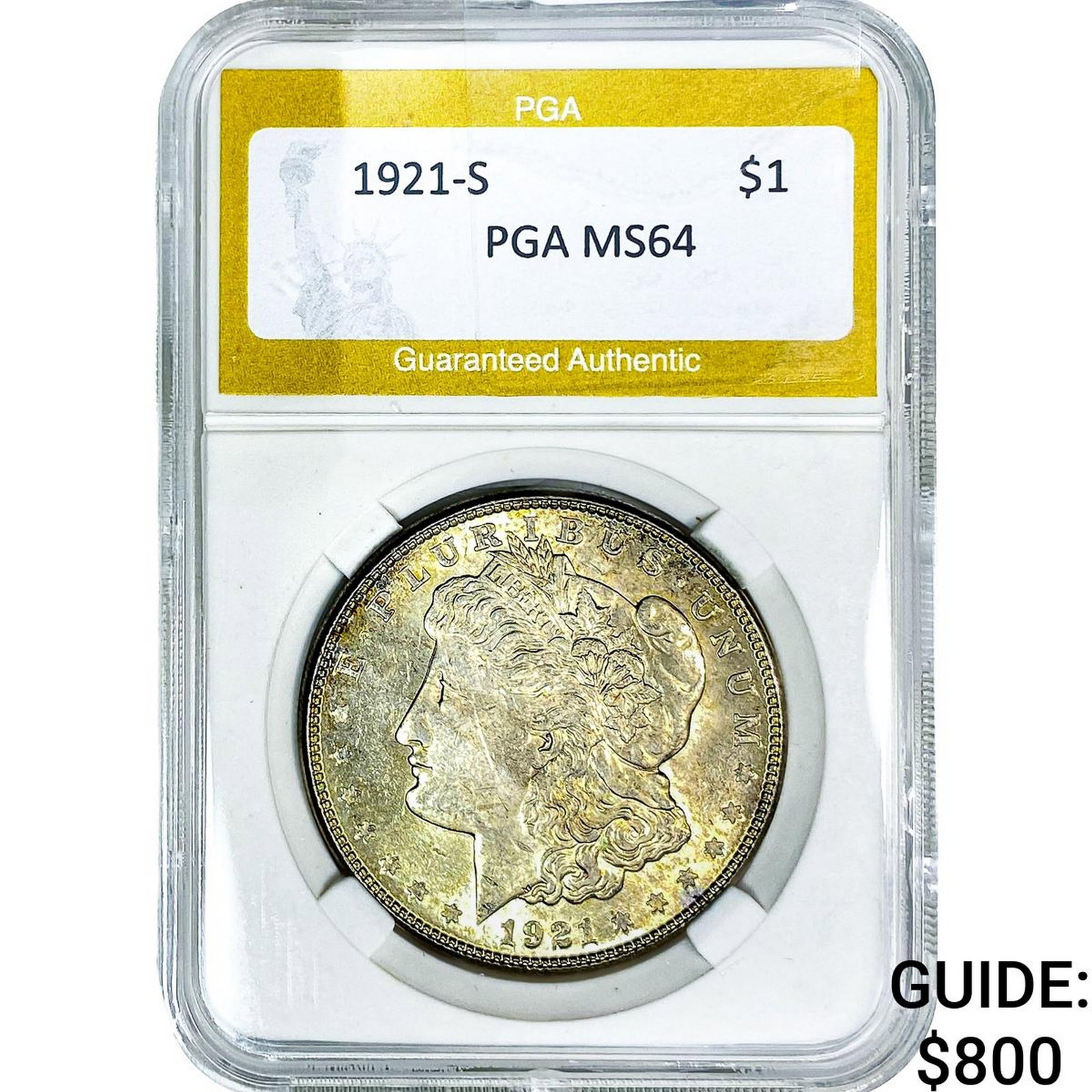 1921-S Morgan Silver Dollar PGA MS64: 1921-S Morgan Silver Dollar PGA MS64