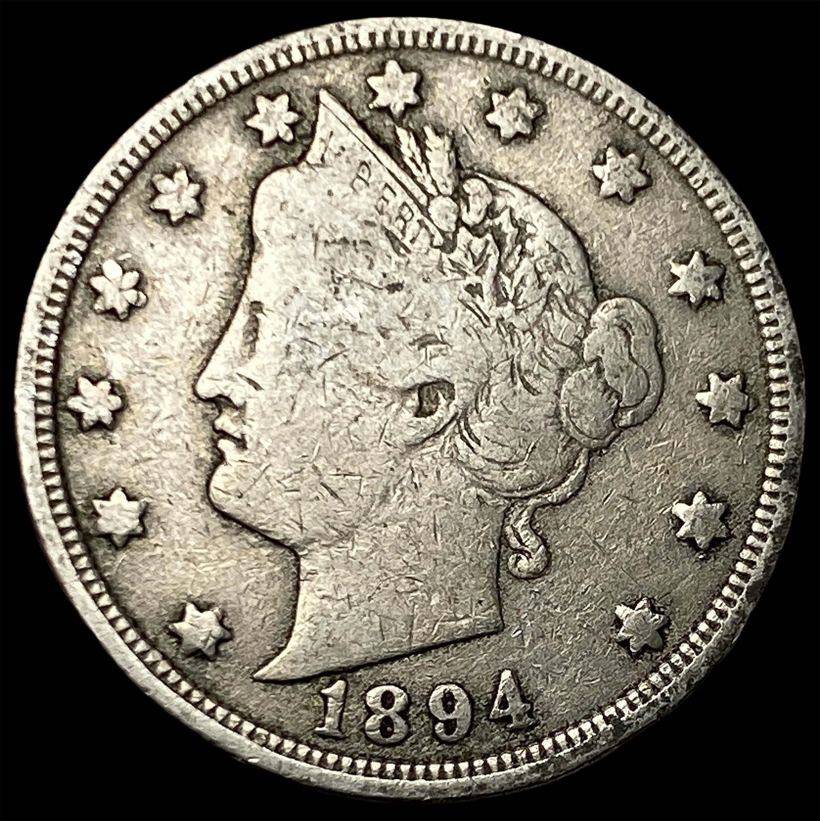 1894 Liberty Head Nickel NICELY CIRCULATED: 1894 Liberty Head Nickel NICELY CIRCULATED
