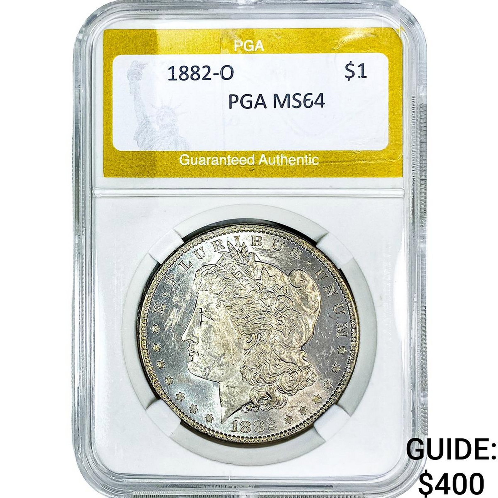 1882-O Morgan Silver Dollar PGA MS64: 1882-O Morgan Silver Dollar PGA MS64