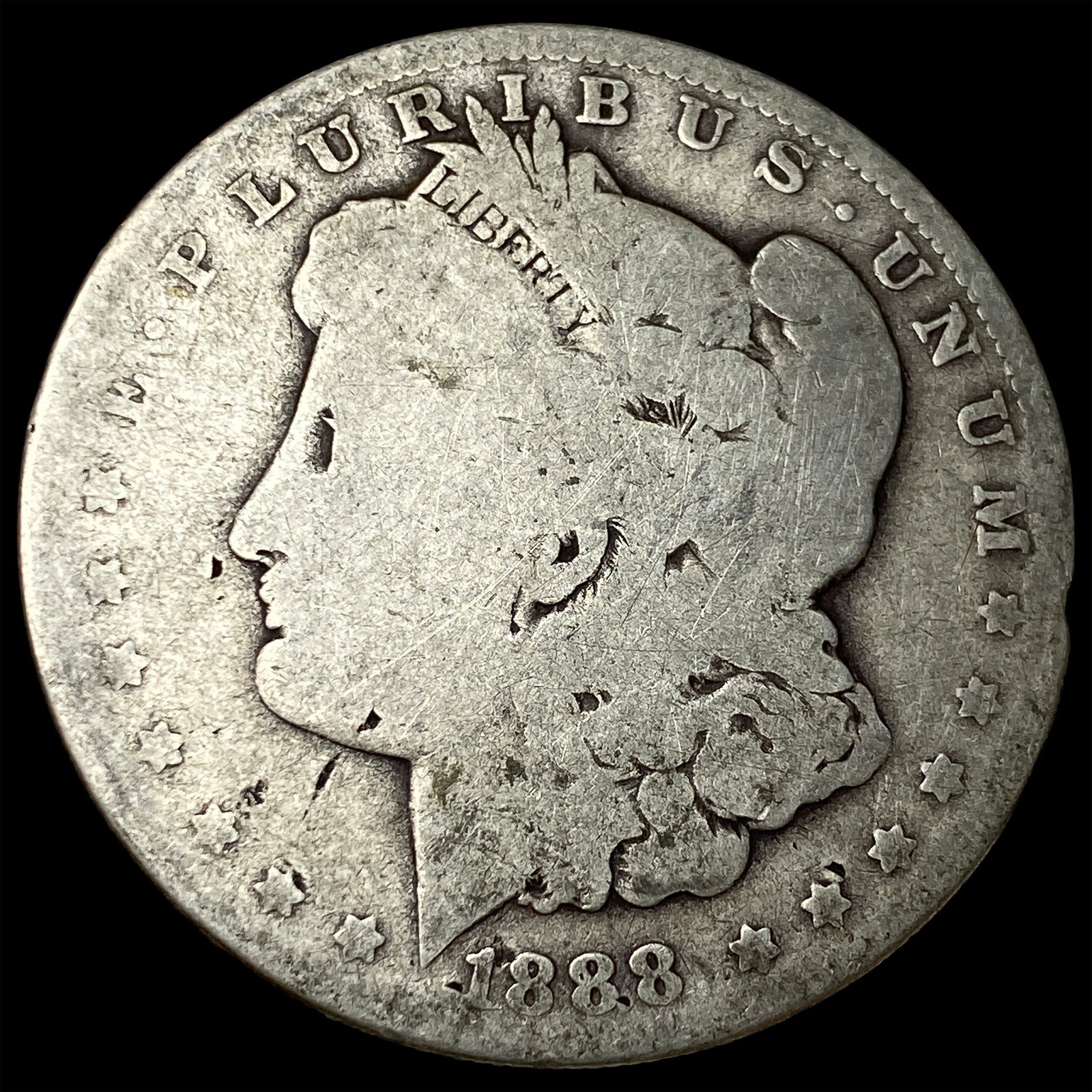 1888-O Hot Lips Silver Morgan Dollar NICELY CIRCULATED: 1888-O Hot Lips Silver Morgan Dollar NICELY CIRCULATED