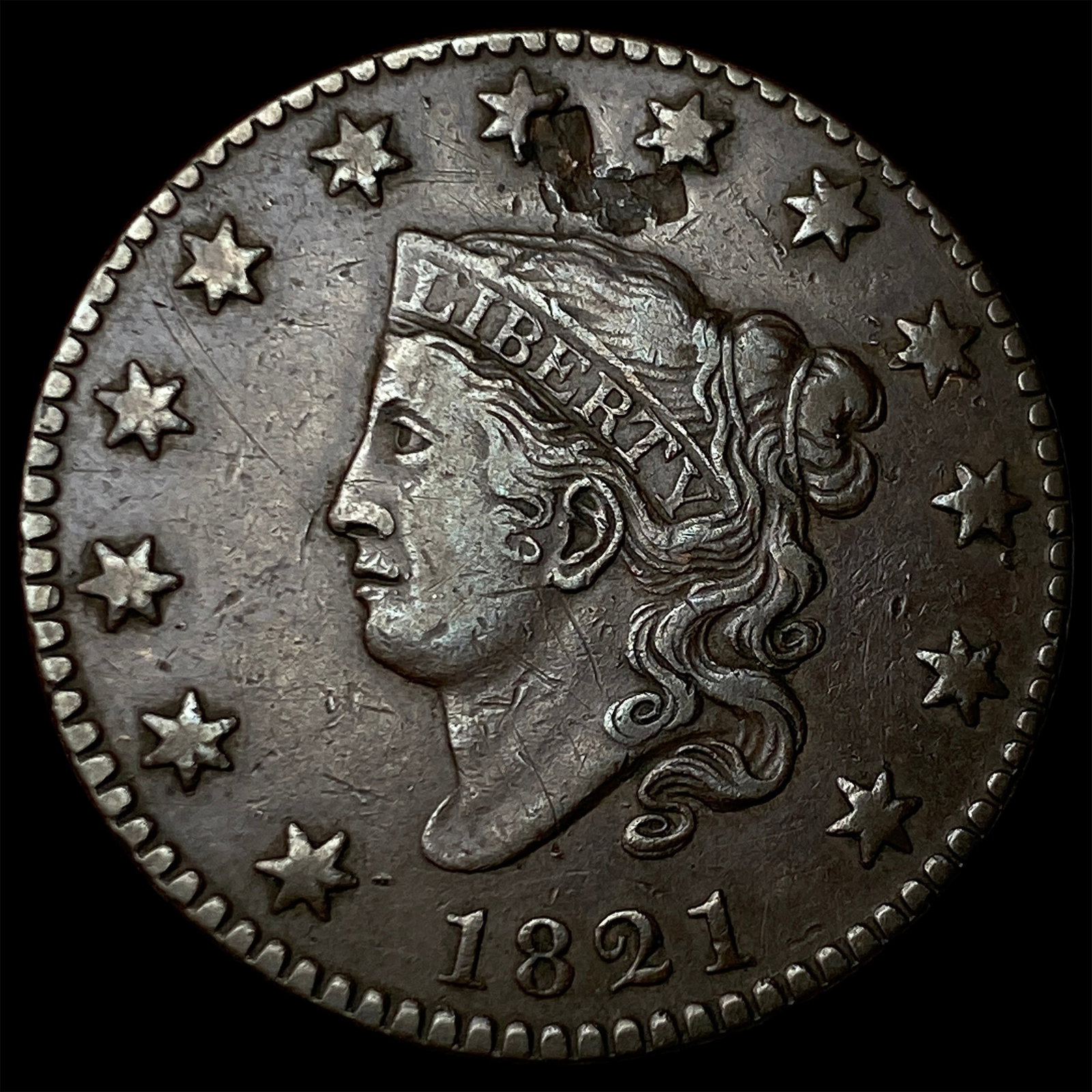 1821 Coronet Head Large Cent NEARLY UNCIRCULATED (1 of 2)