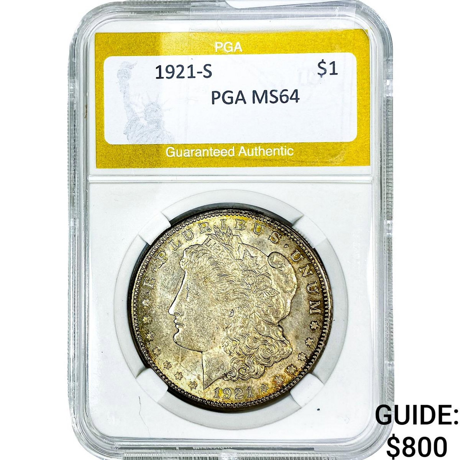 1921-S Morgan Silver Dollar PGA MS64: 1921-S Morgan Silver Dollar PGA MS64