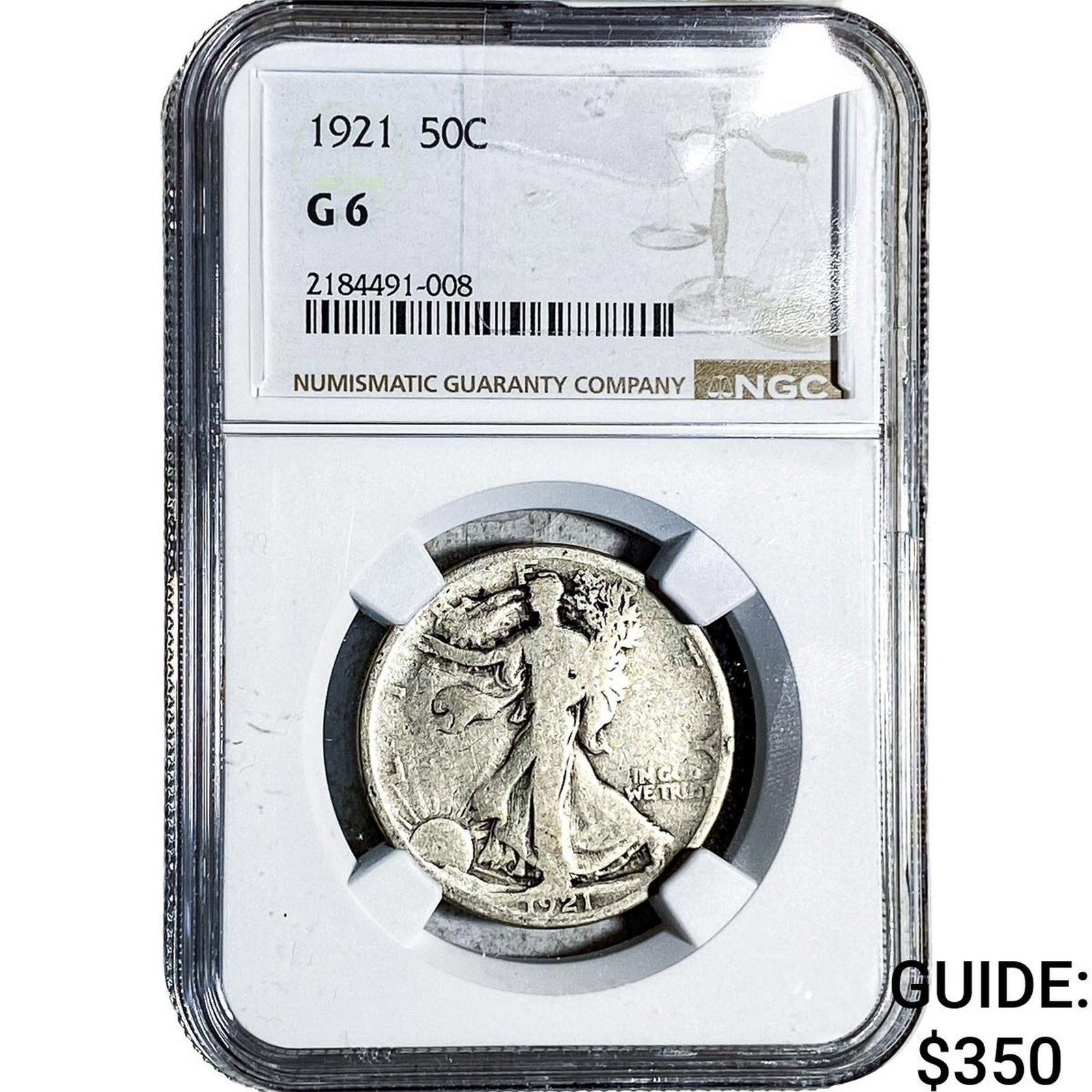 1921 Walking Liberty Half Dollar NGC G6: 1921 Walking Liberty Half Dollar NGC G6