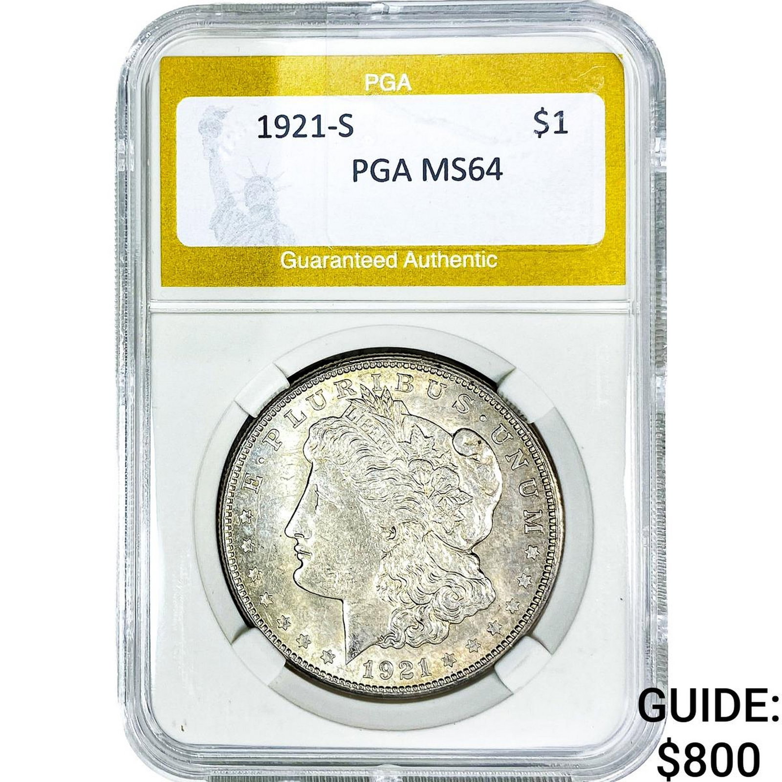 1921-S Morgan Silver Dollar PGA MS64: 1921-S Morgan Silver Dollar PGA MS64
