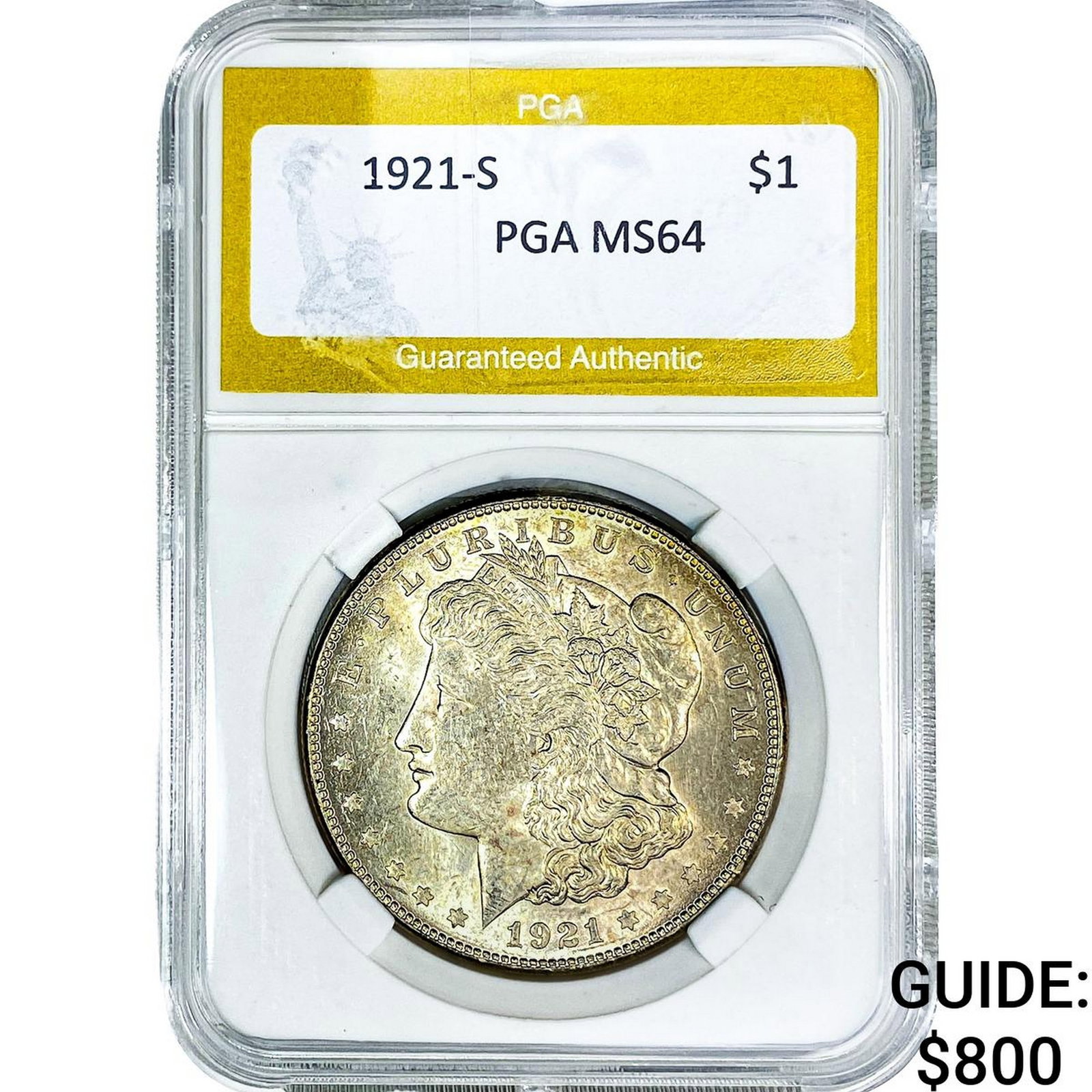 1921-S Morgan Silver Dollar PGA MS64: 1921-S Morgan Silver Dollar PGA MS64