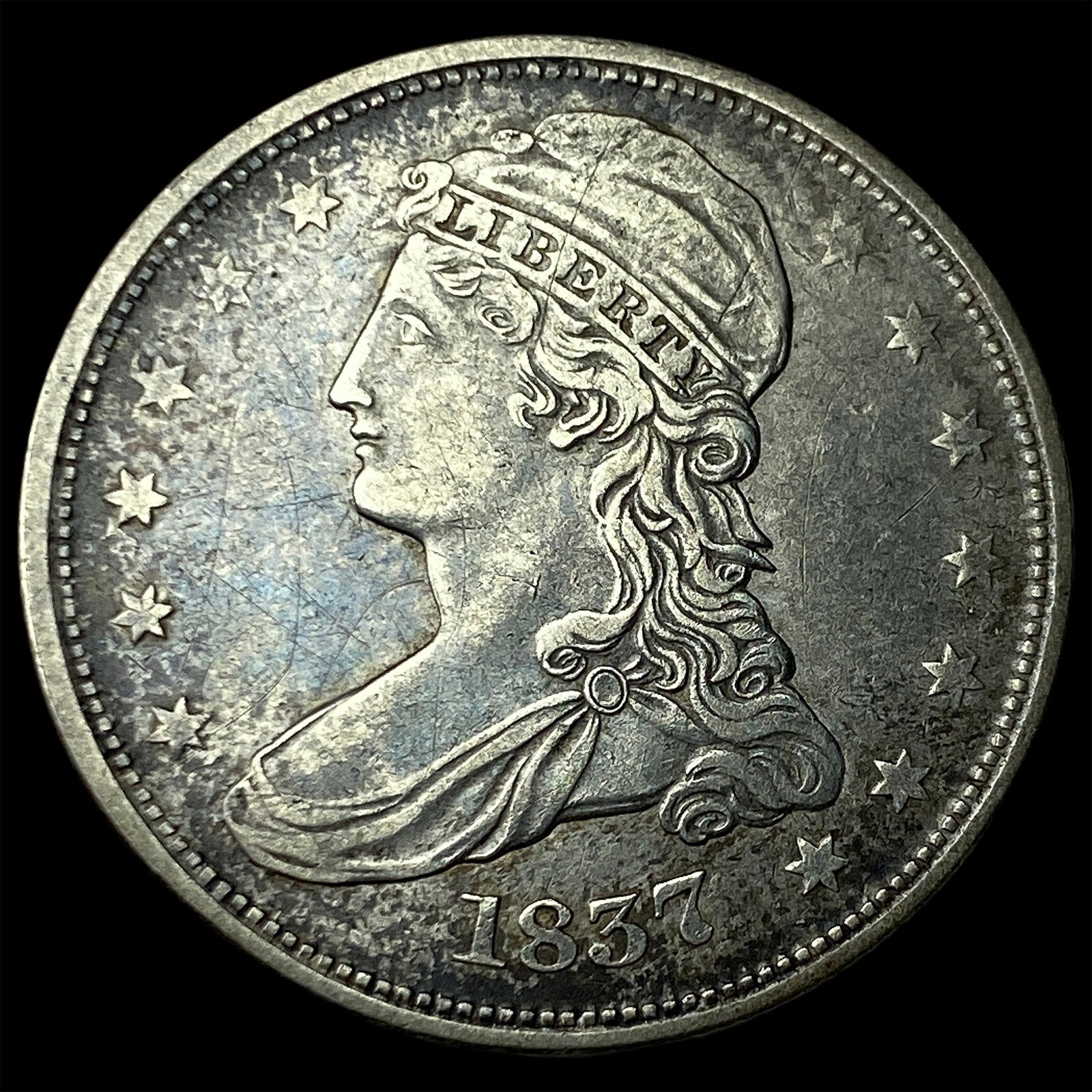 1837 Capped Bust Half Dollar NEARLY UNCIRCULATED (1 of 2)