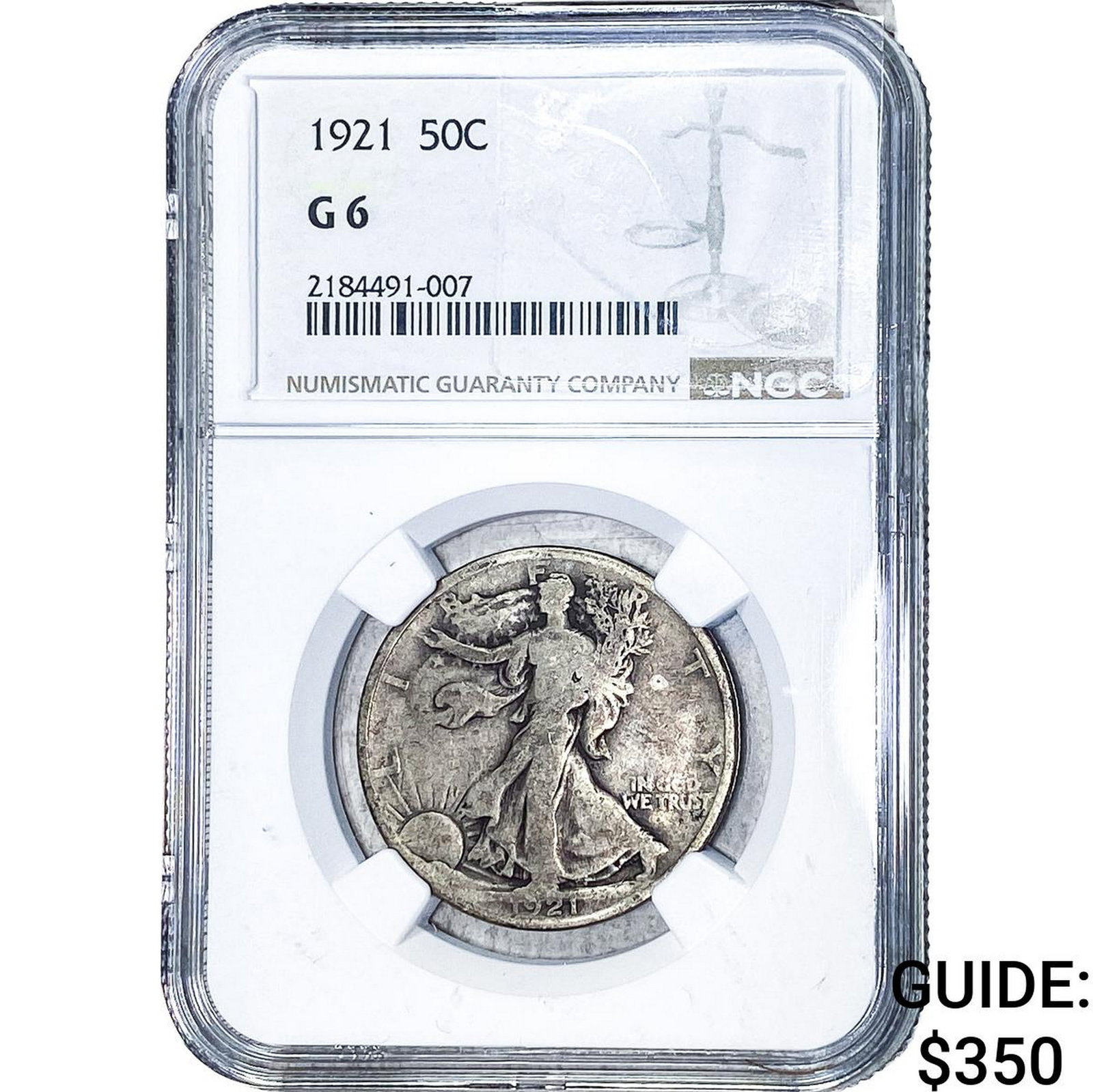 1921 Walking Liberty Half Dollar NGC G6: 1921 Walking Liberty Half Dollar NGC G6