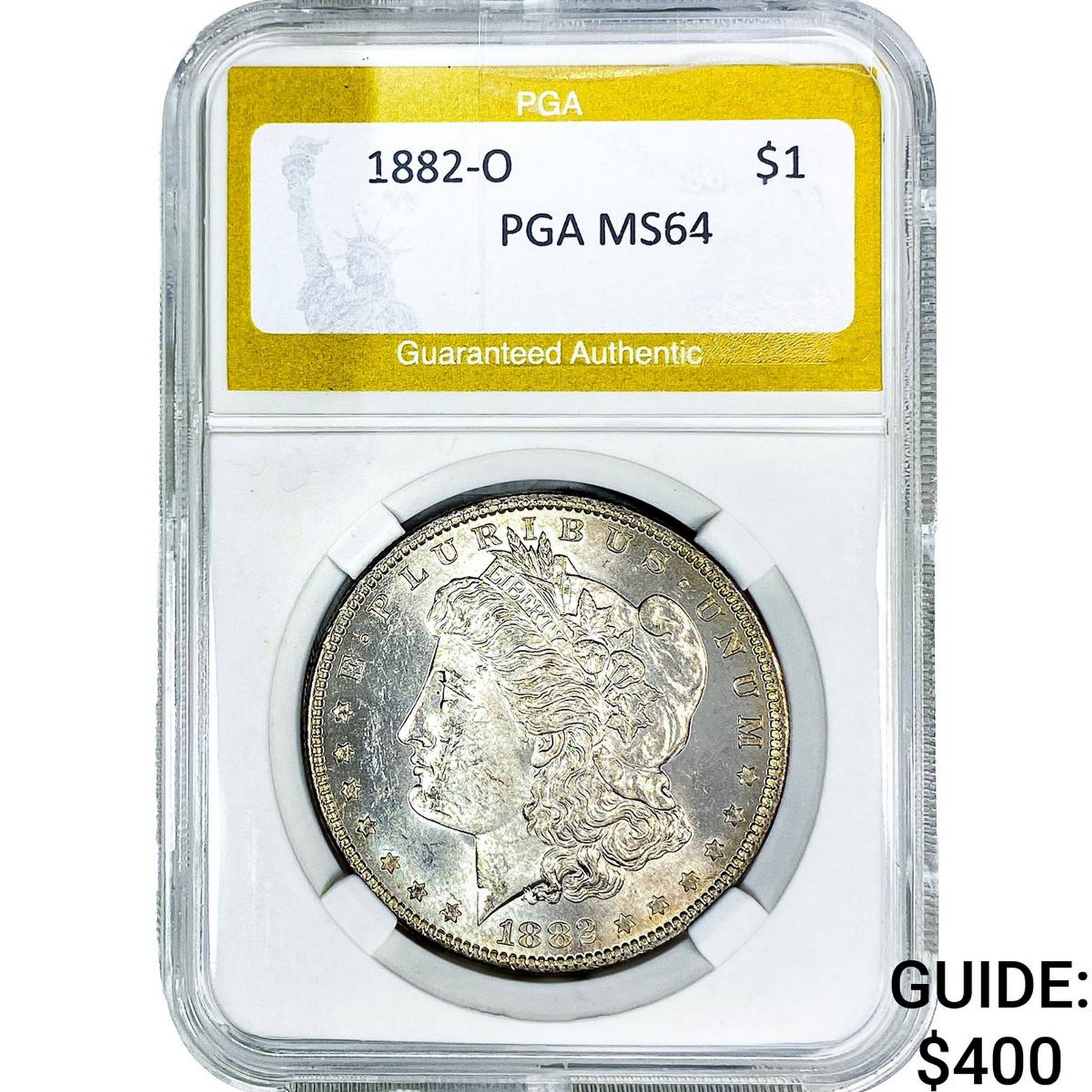 1882-O Morgan Silver Dollar PGA MS64: 1882-O Morgan Silver Dollar PGA MS64