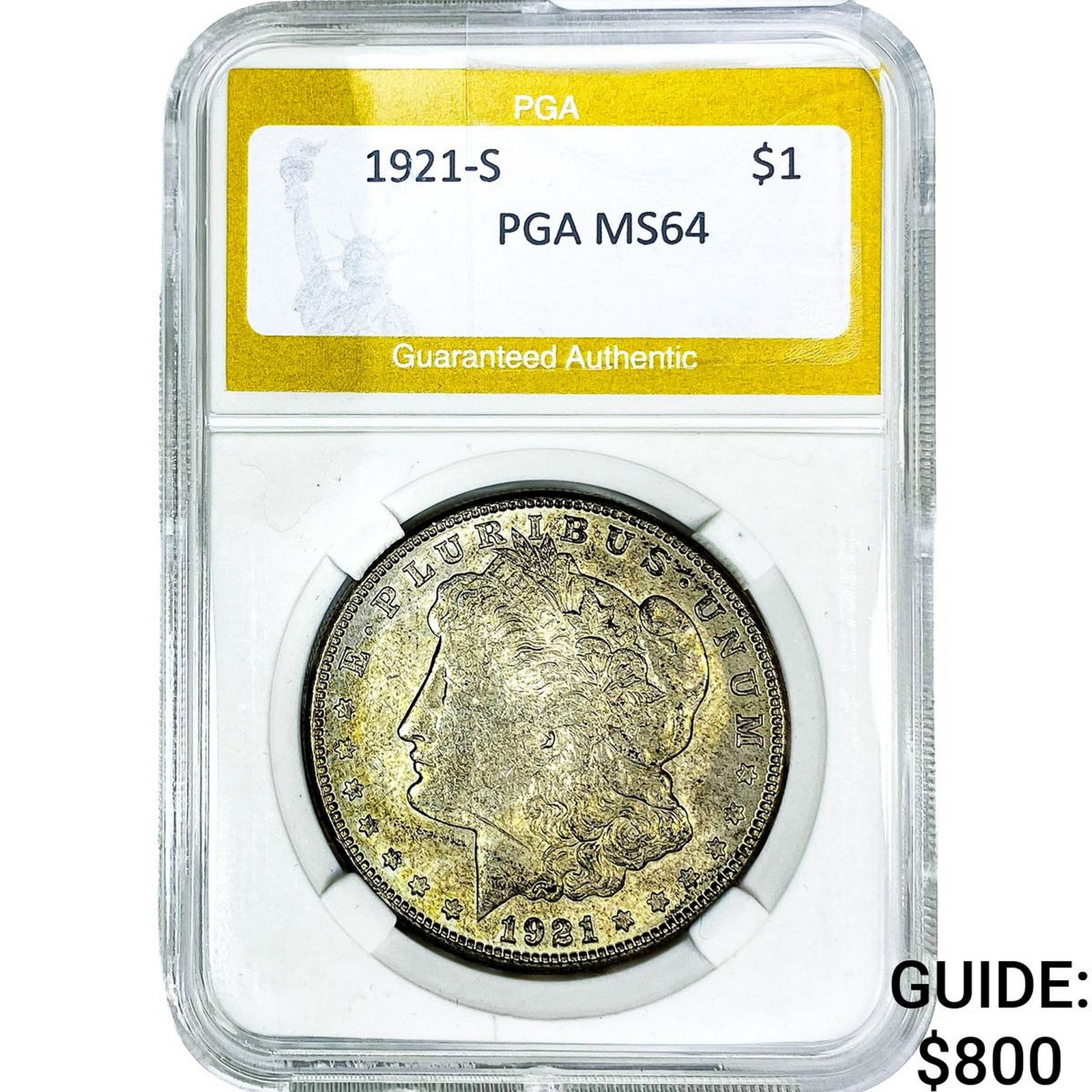 1921-S Morgan Silver Dollar PGA MS64: 1921-S Morgan Silver Dollar PGA MS64