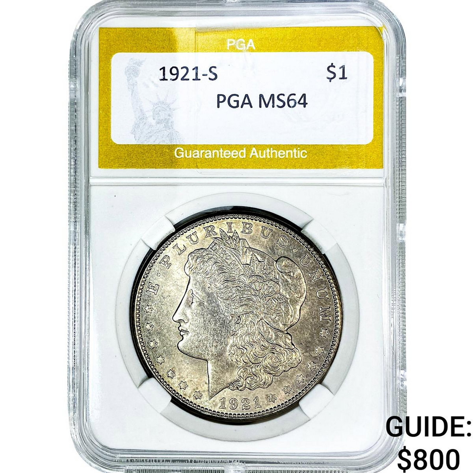 1921-S Morgan Silver Dollar PGA MS64: 1921-S Morgan Silver Dollar PGA MS64