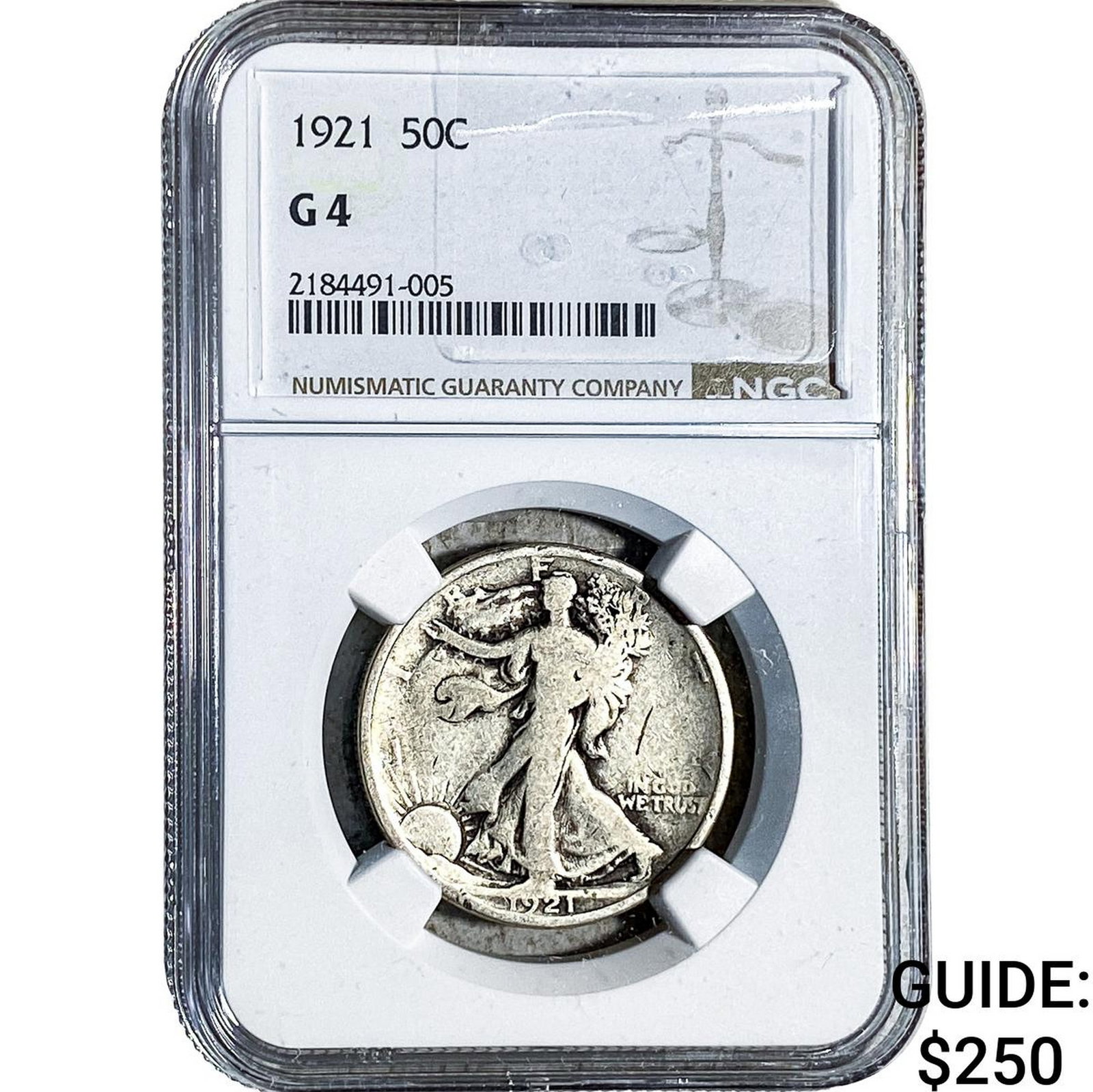 1921 Walking Liberty Half Dollar NGC G4: 1921 Walking Liberty Half Dollar NGC G4