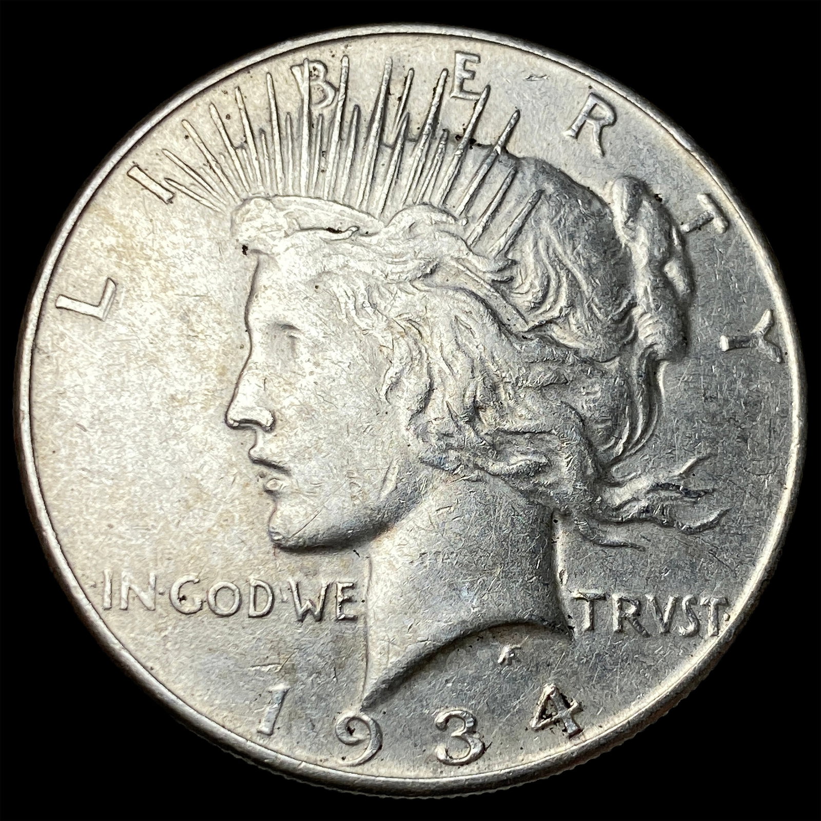 1934 Peace Silver Dollar CLOSELY UNCIRCULATED: 1934 Peace Silver Dollar CLOSELY UNCIRCULATED