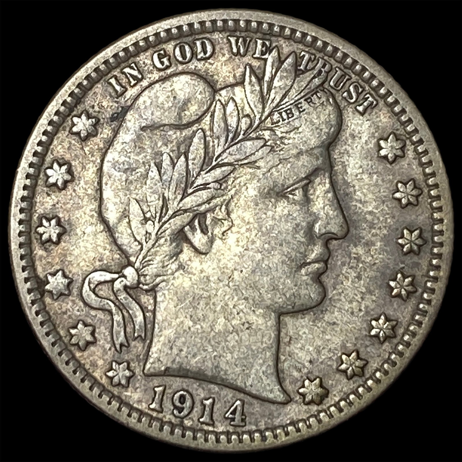 1914-D Silver Barber Quarter ABOUT UNCIRCULATED (1 of 2)