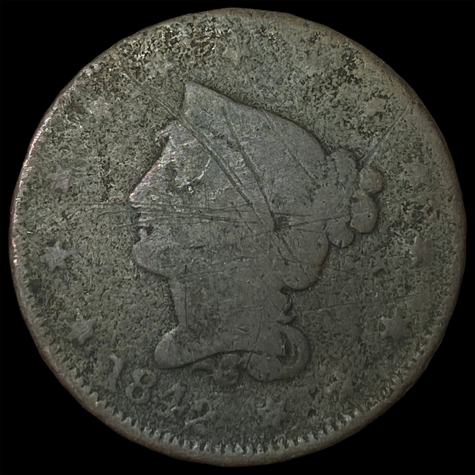 1842 Braided Hair Large Cent NICELY CIRCULATED: 1842 Braided Hair Large Cent NICELY CIRCULATED
