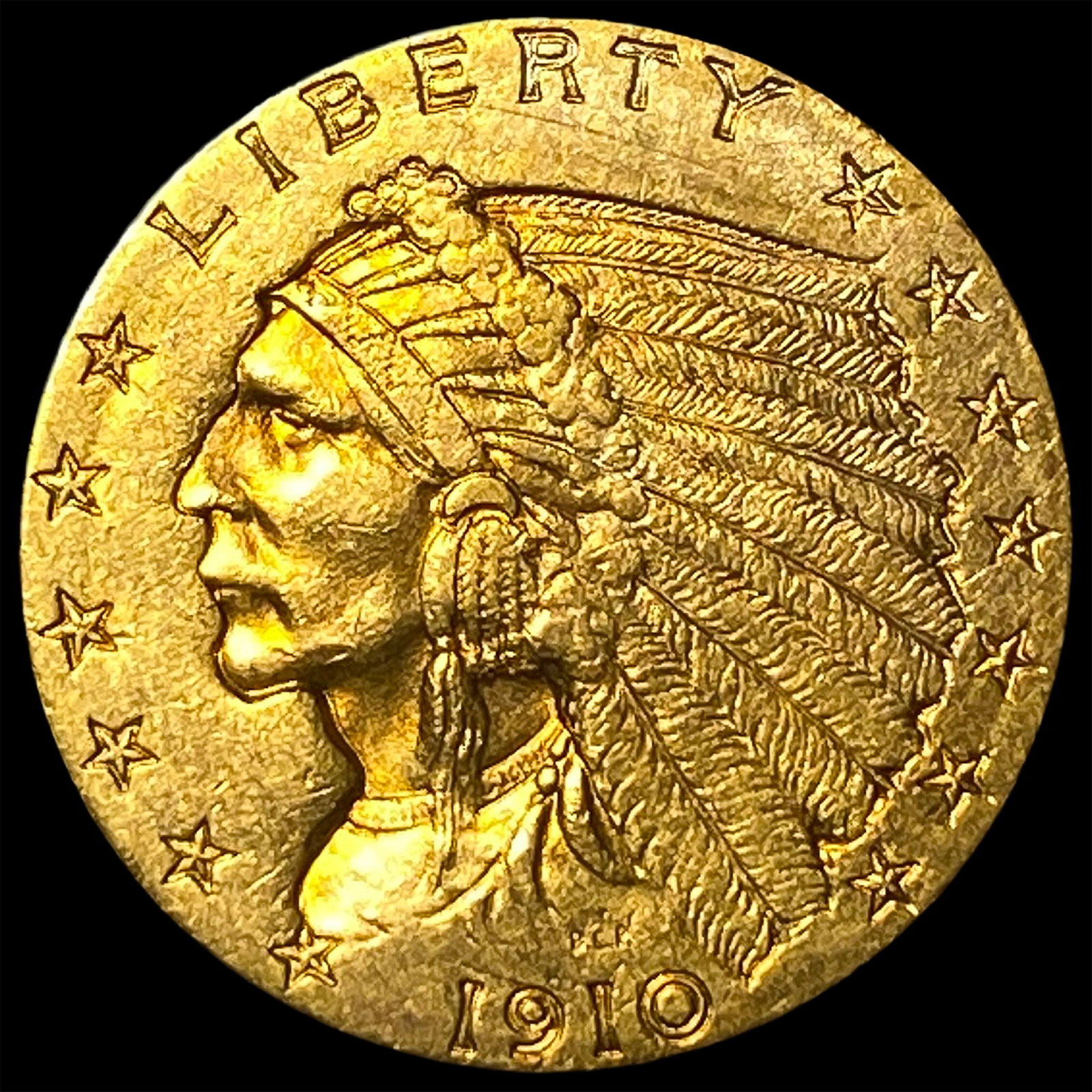 1910 Indian Head $2.5 Gold Quarter Eagle UNCIRCULATED: 1910 Indian Head $2.5 Gold Quarter Eagle UNCIRCULATED