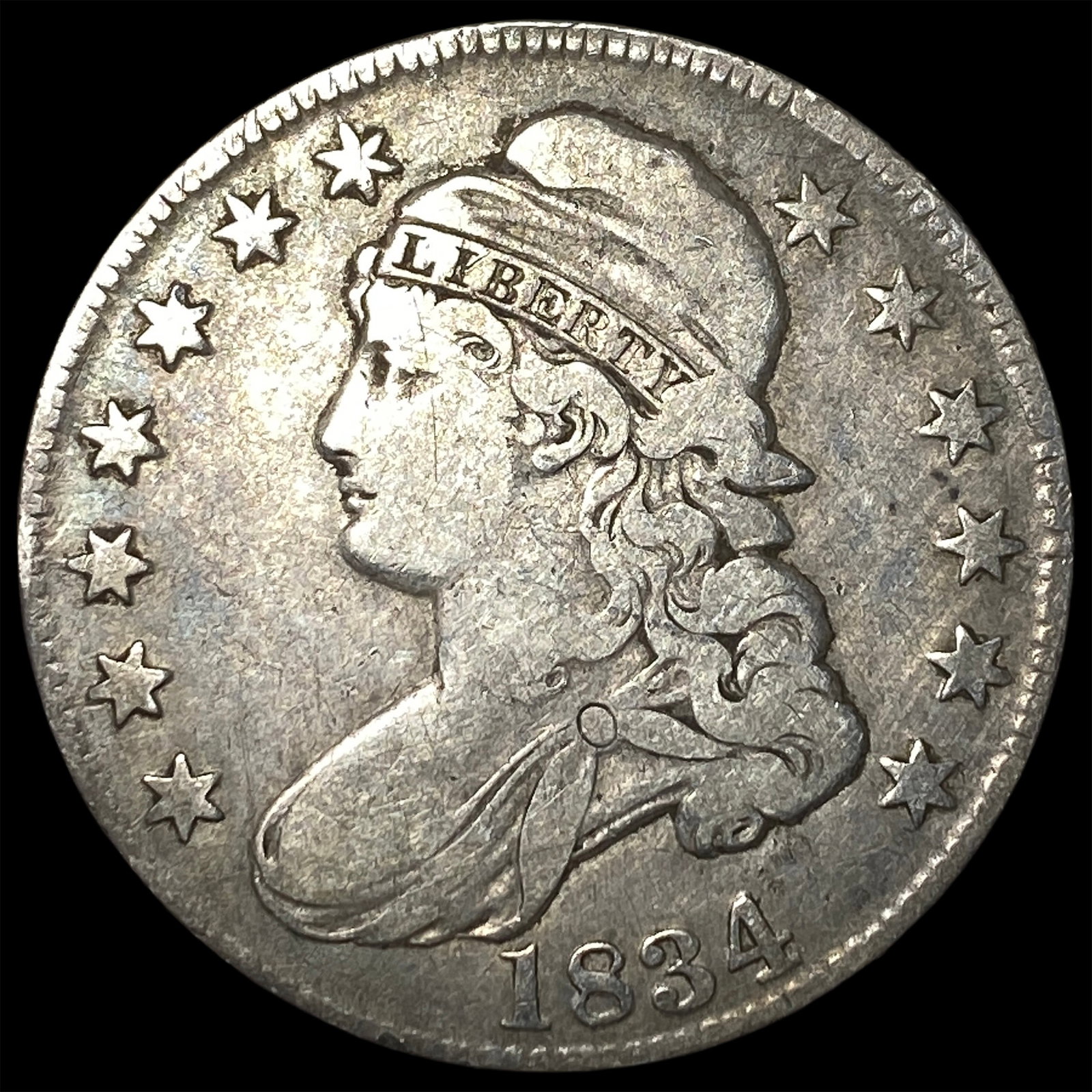 1834 Capped Bust Half Dollar LIGHTLY CIRCULATED: 1834 Capped Bust Half Dollar LIGHTLY CIRCULATED
