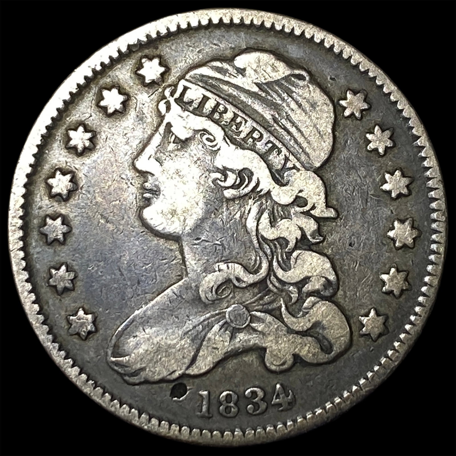 1834 Silver Capped Bust Quarter ABOUT UNCIRCULATED: 1834 Silver Capped Bust Quarter ABOUT UNCIRCULATED