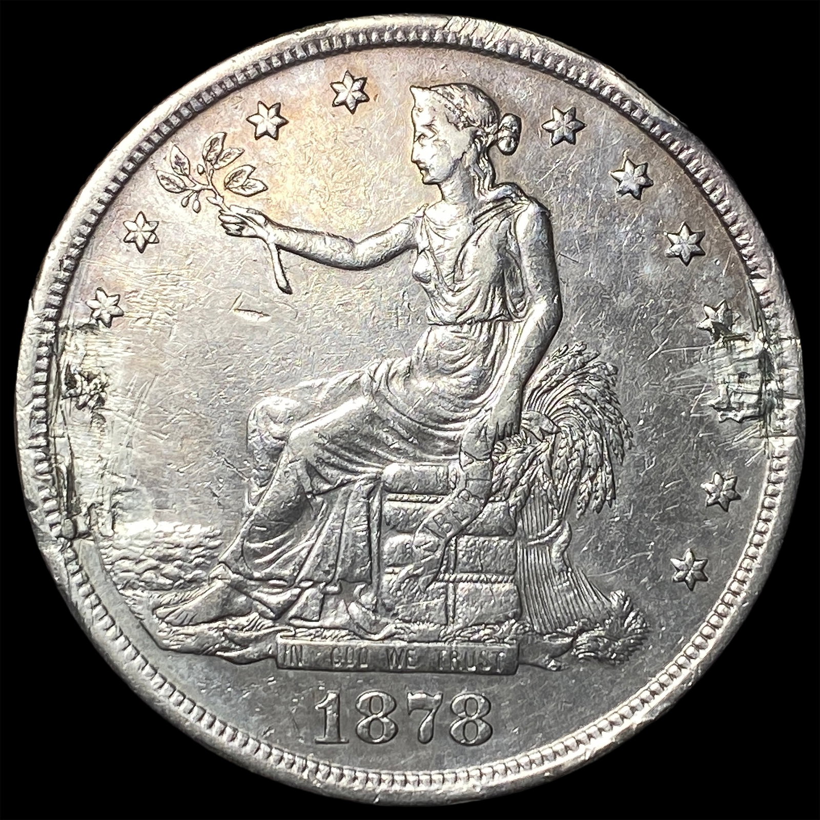 1878-S Silver Trade Dollar NEARLY UNCIRCULATED: 1878-S Silver Trade Dollar NEARLY UNCIRCULATED