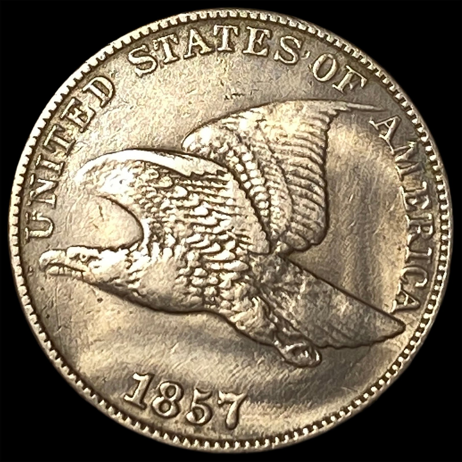 1857 Flying Eagle Cent NEARLY UNCIRCULATED: 1857 Flying Eagle Cent NEARLY UNCIRCULATED