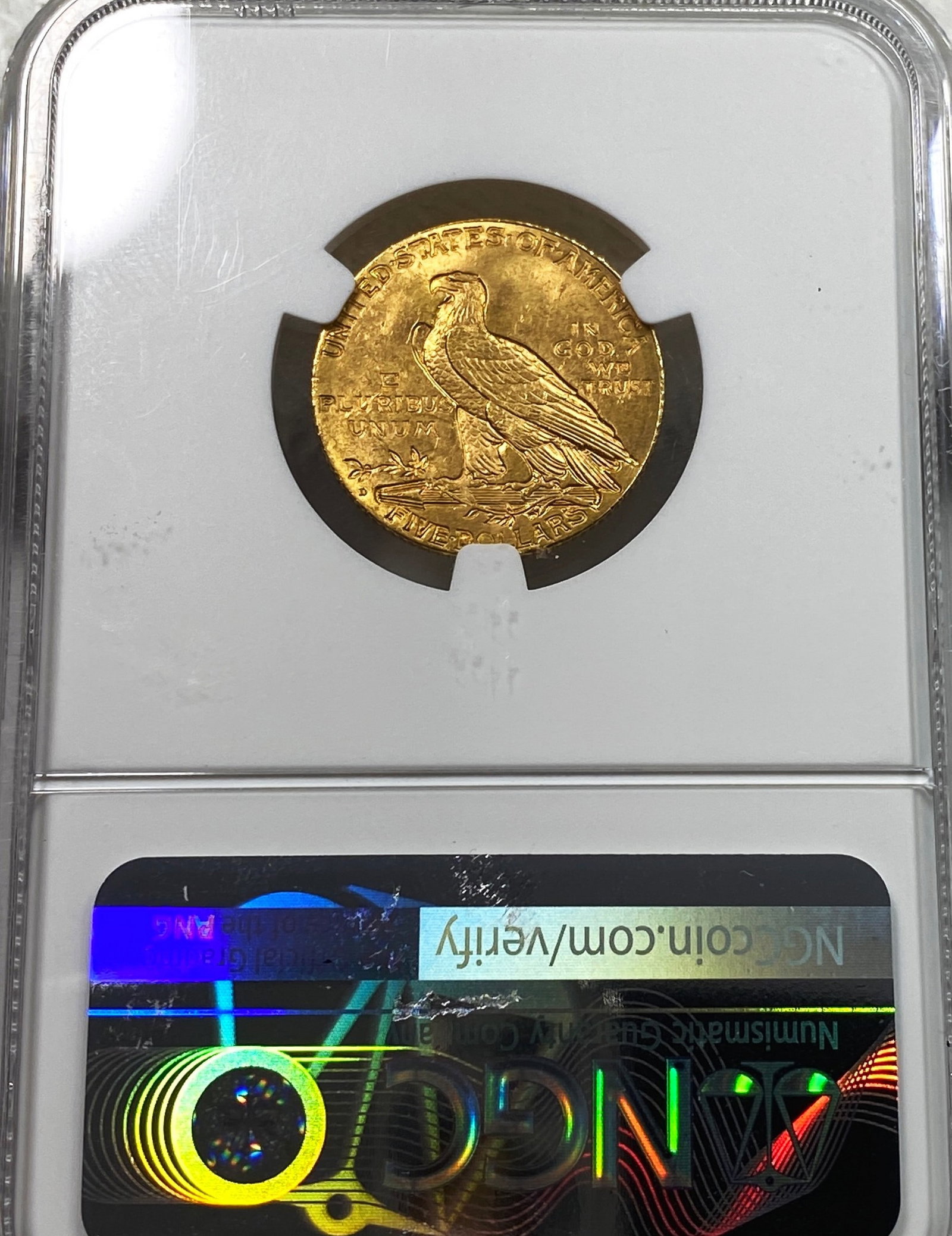 1908-D Gold $5 Half Eagle NGC MS64+ - 2