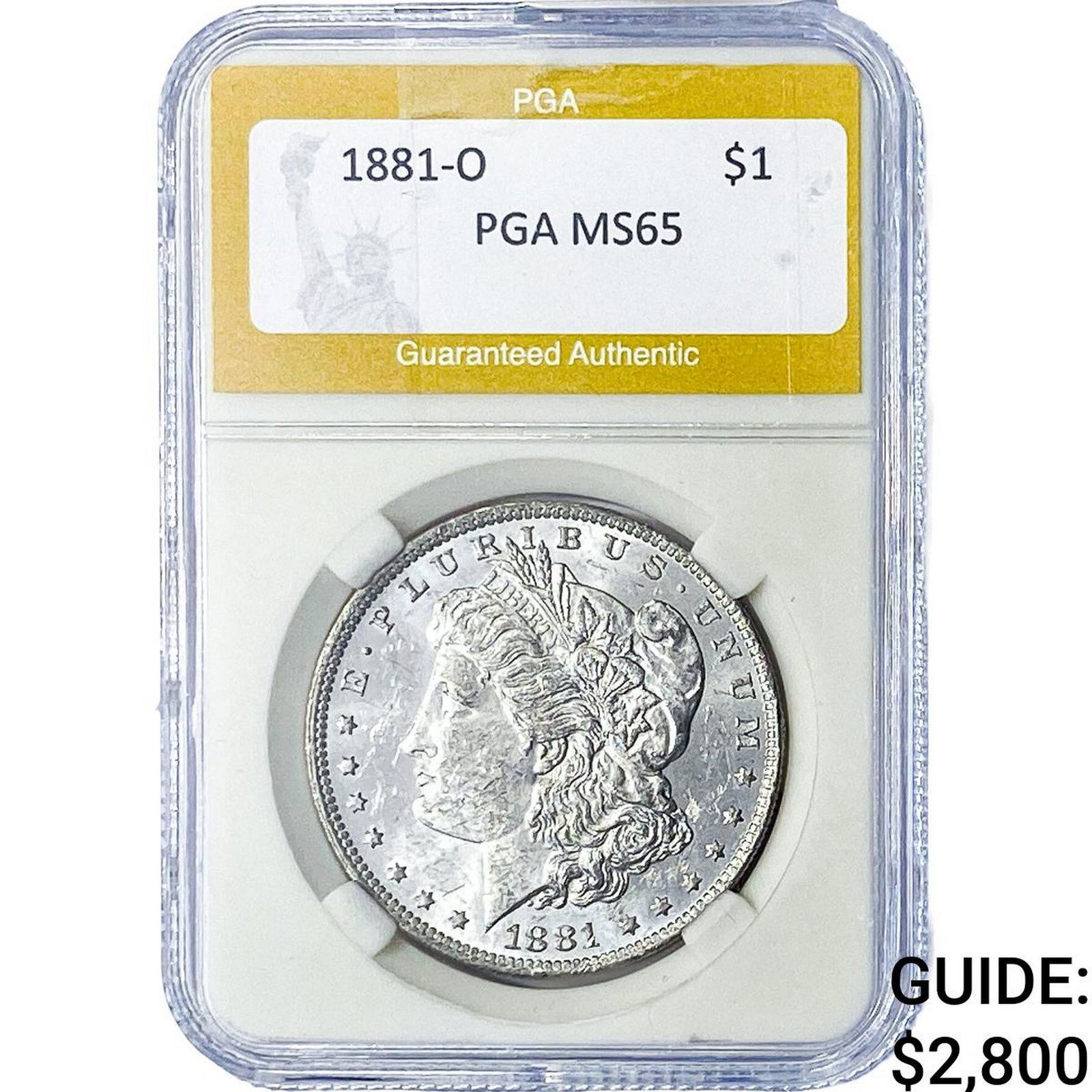 1881-O Morgan Silver Dollar PGA MS65: 1881-O Morgan Silver Dollar PGA MS65