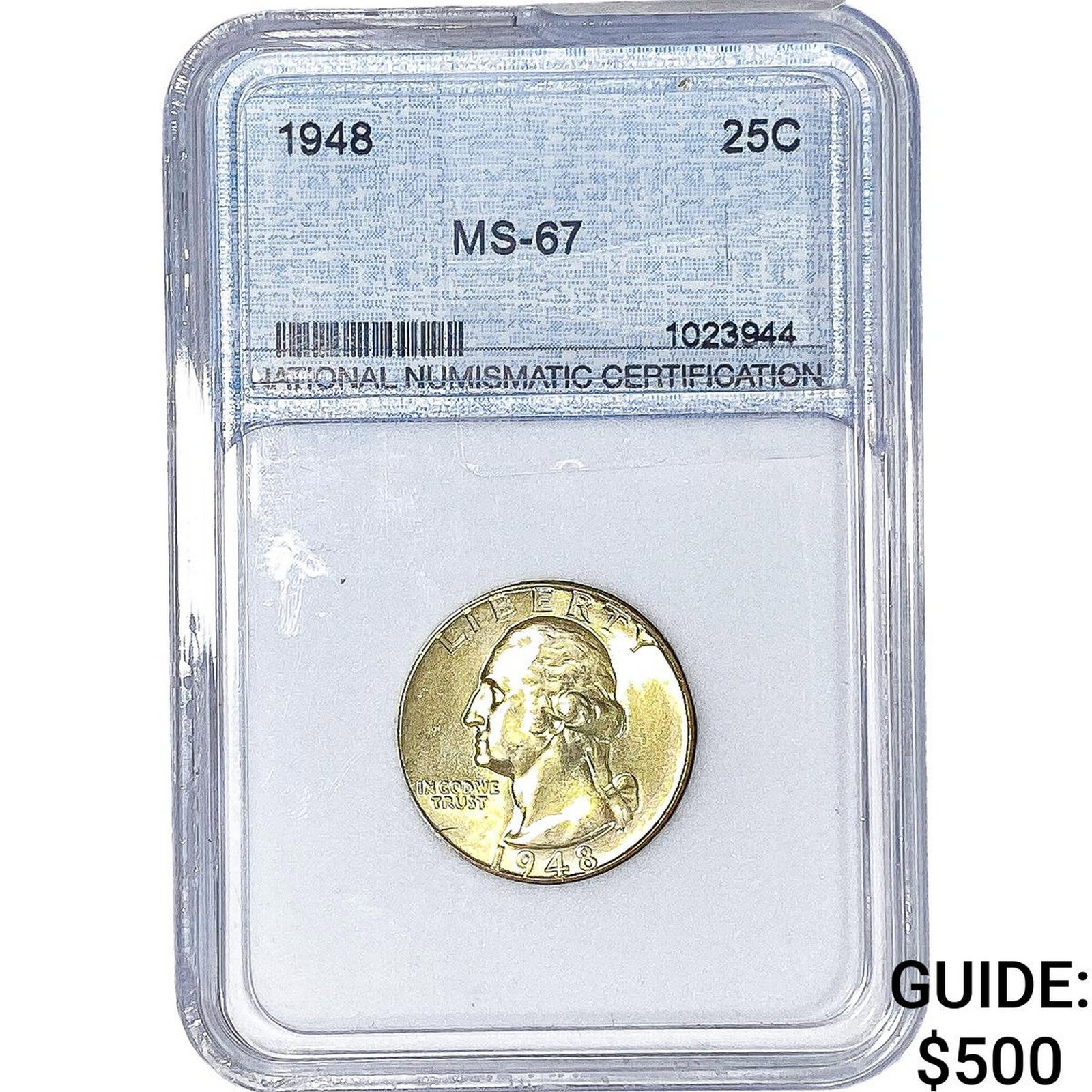 1948 Washington Silver Quarter NNC MS67: 1948 Washington Silver Quarter NNC MS67