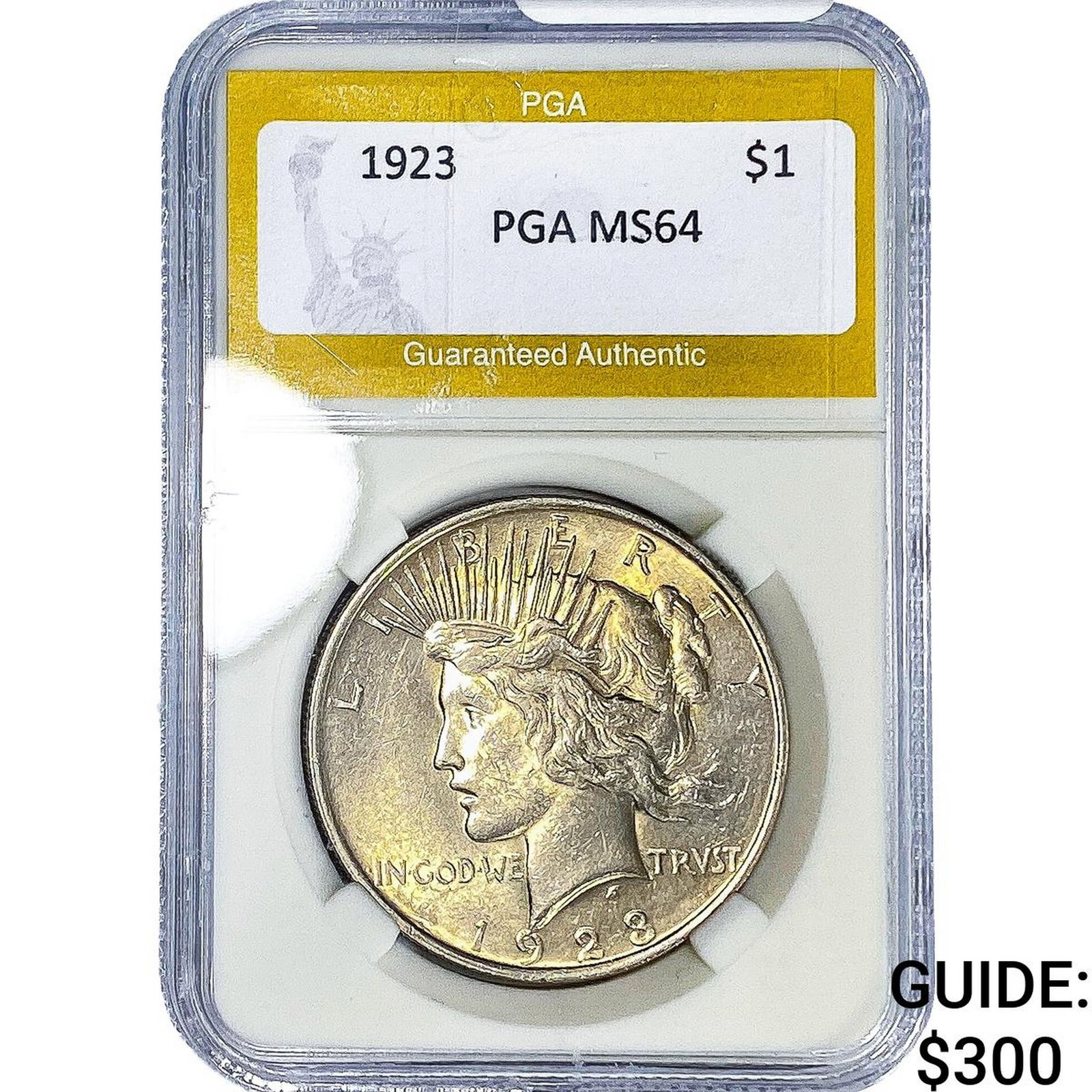 1923 Silver Peace Dollar PGA MS64: 1923 Silver Peace Dollar PGA MS64