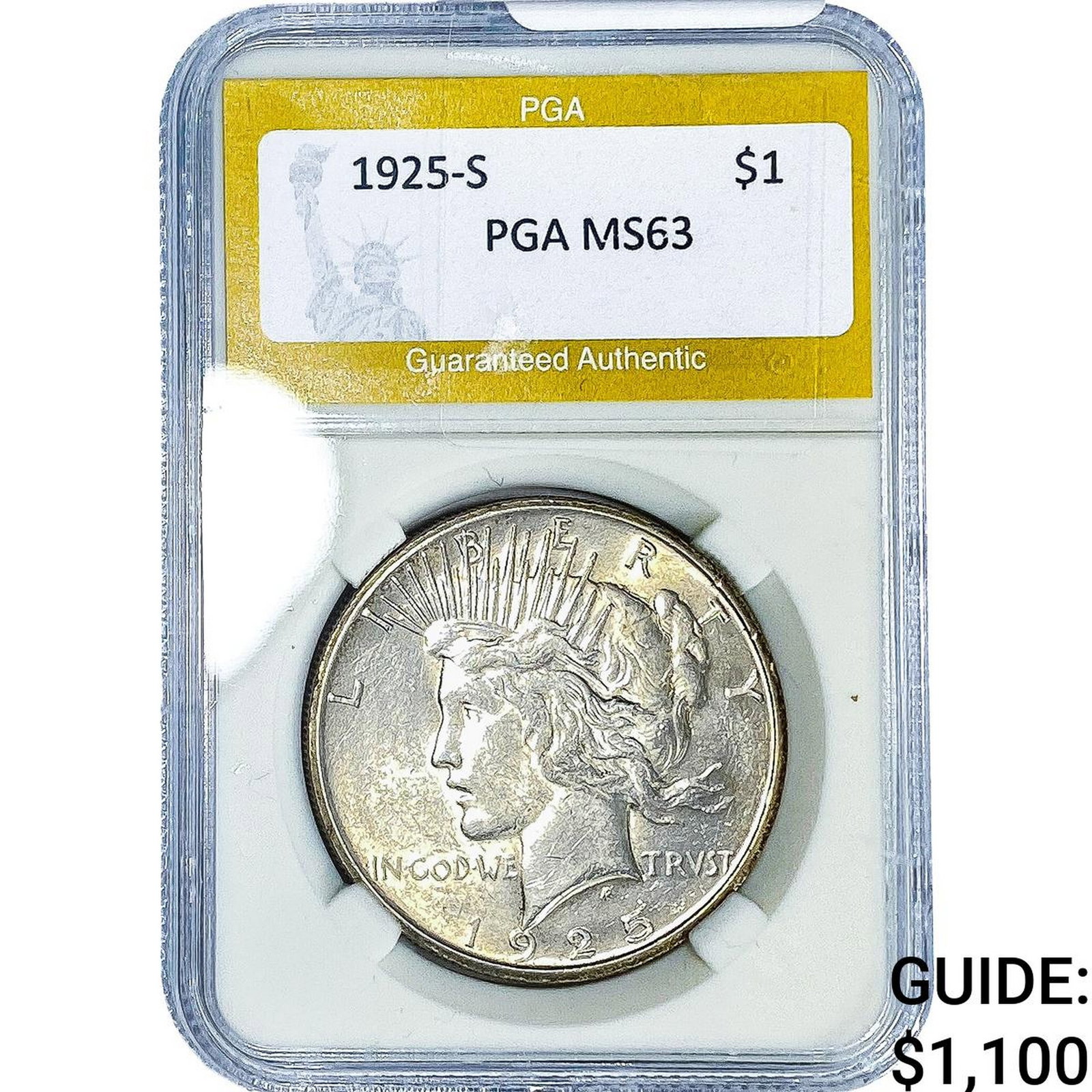 1925-S Silver Peace Dollar PGA MS63 (1 of 2)