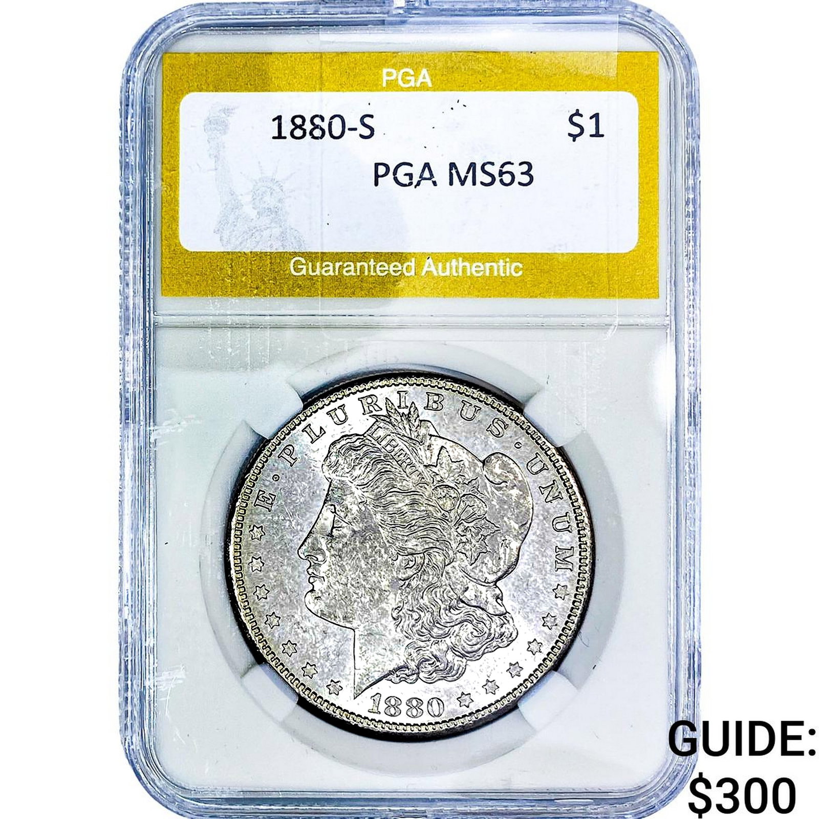 1880-S Morgan Silver Dollar PGA MS63: 1880-S Morgan Silver Dollar PGA MS63