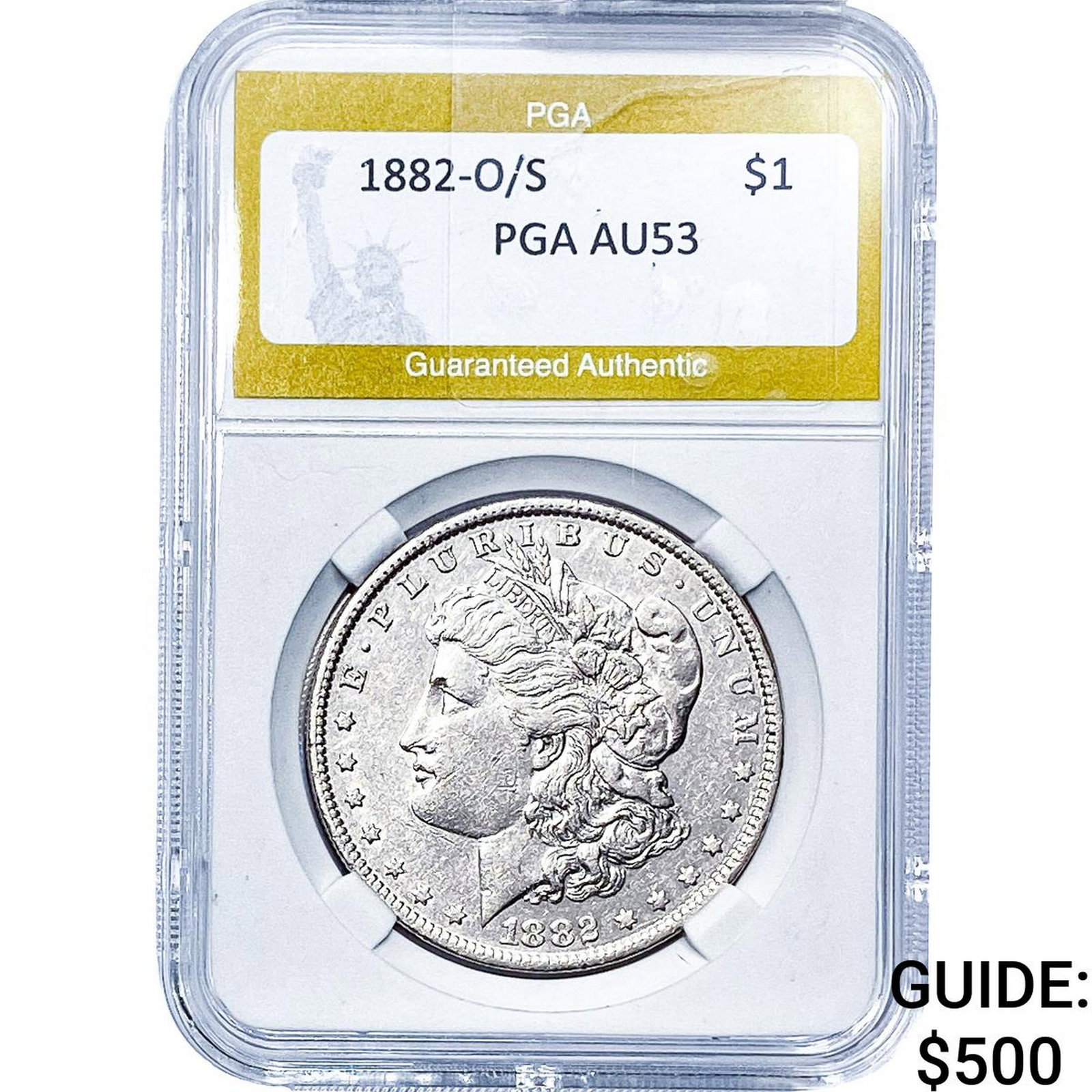 1882-O/S Morgan Silver Dollar PGA AU53 (1 of 2)