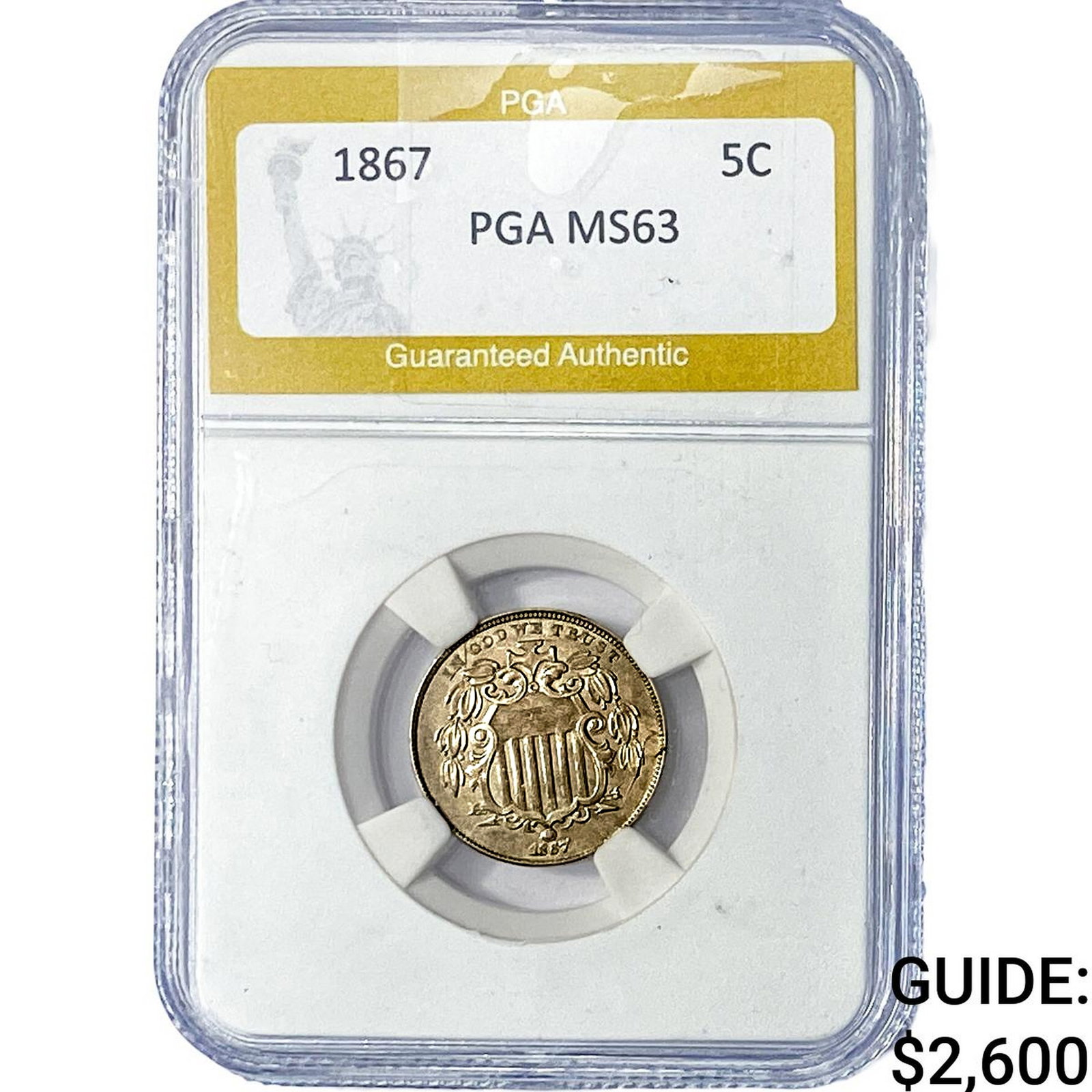 1867 Shield Nickel PGA MS63 (1 of 2)