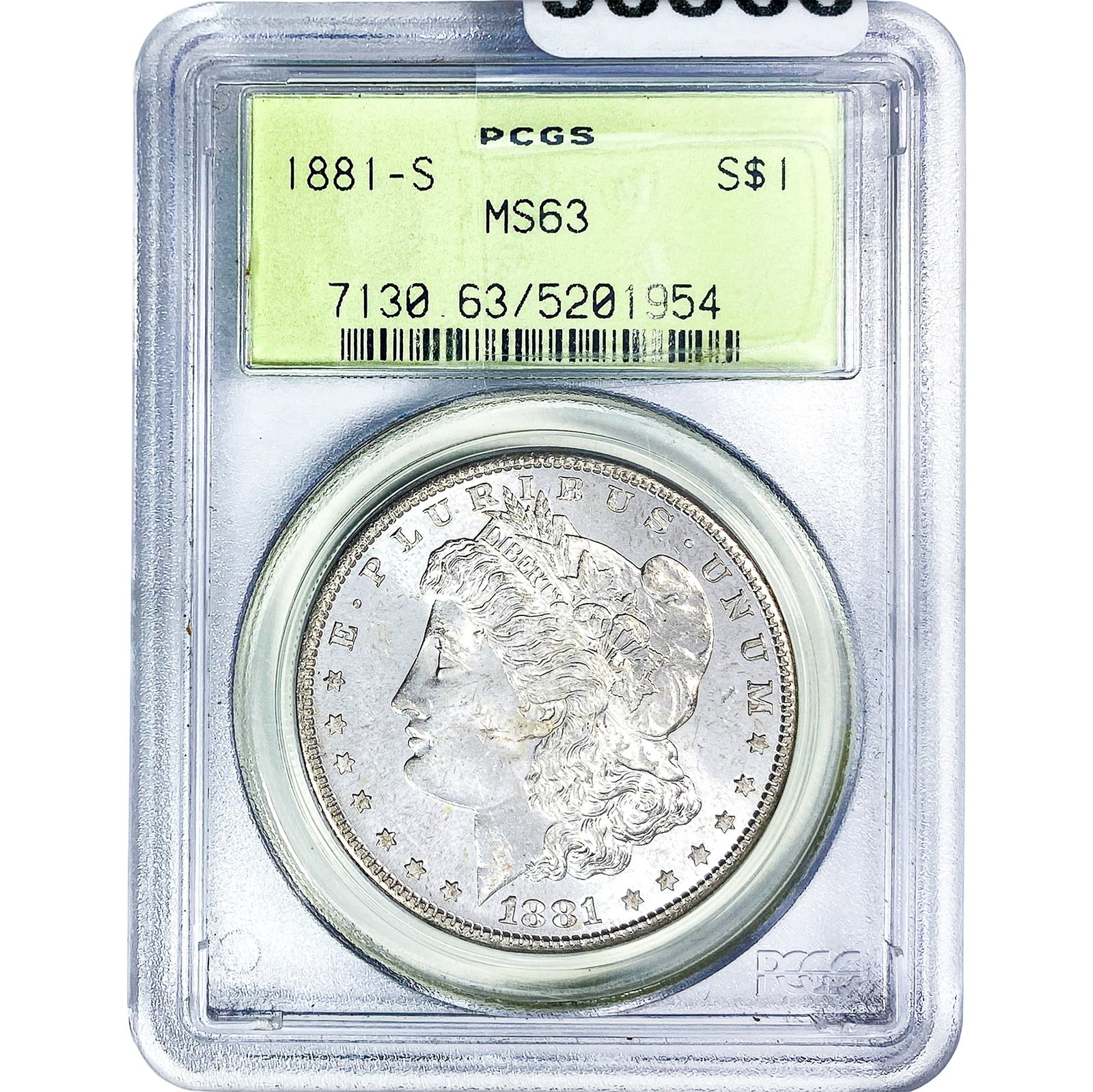 1881-S Morgan Silver Dollar PCGS MS63: 1881-S Morgan Silver Dollar PCGS MS63