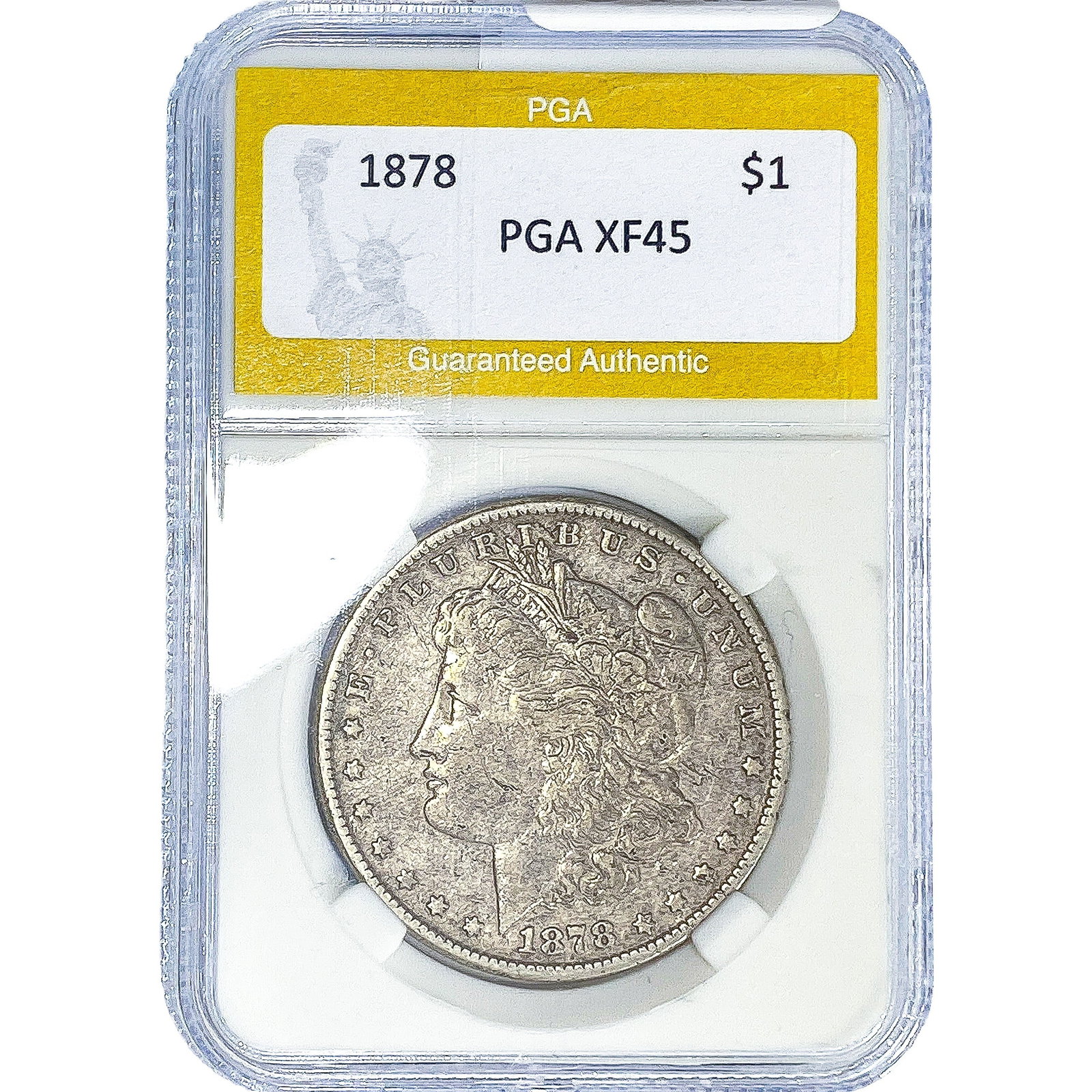 1878 Morgan Silver Dollar PGA XF45: 1878 Morgan Silver Dollar PGA XF45