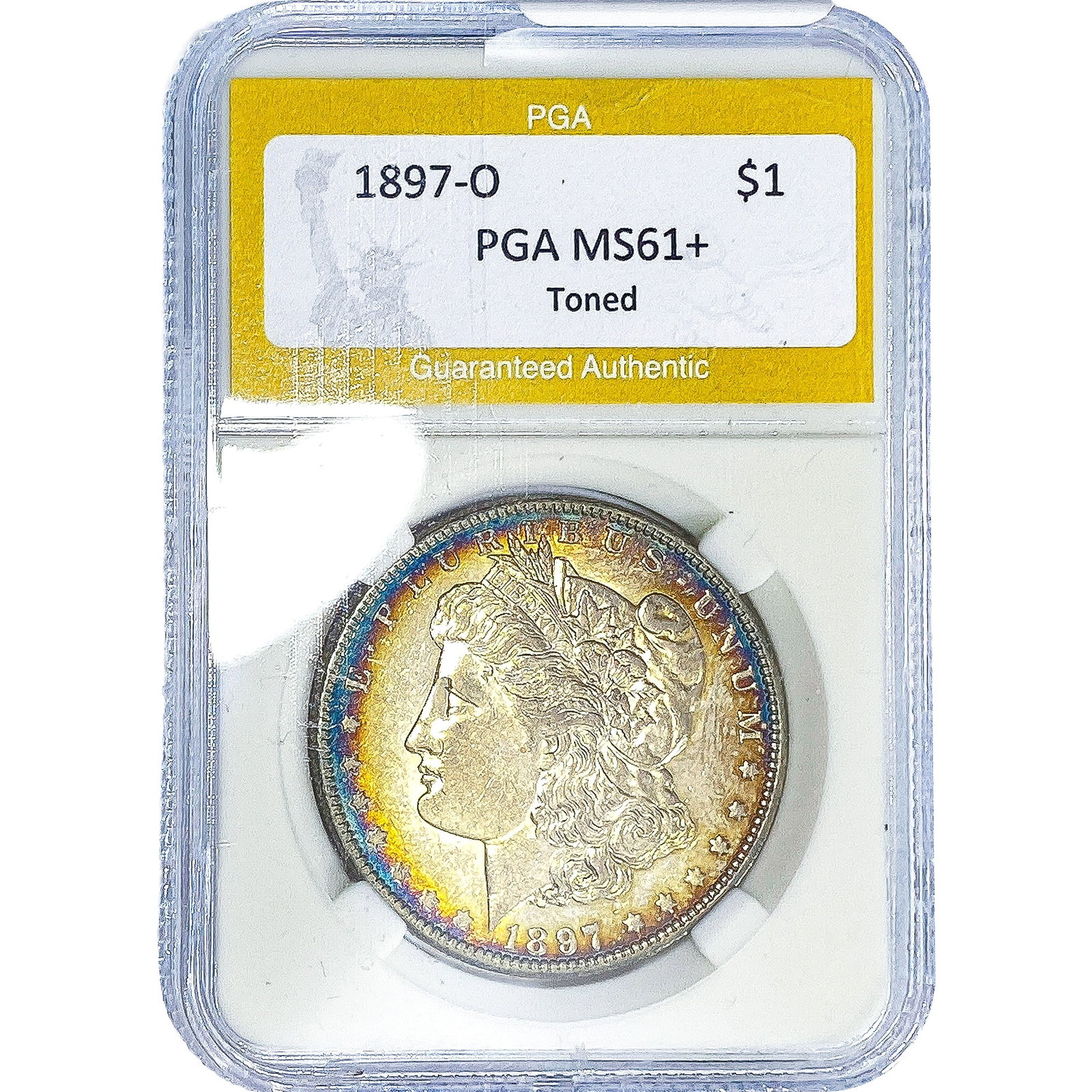 1897-O Morgan Silver Dollar PGA MS61+ Toned: 1897-O Morgan Silver Dollar PGA MS61+ Toned