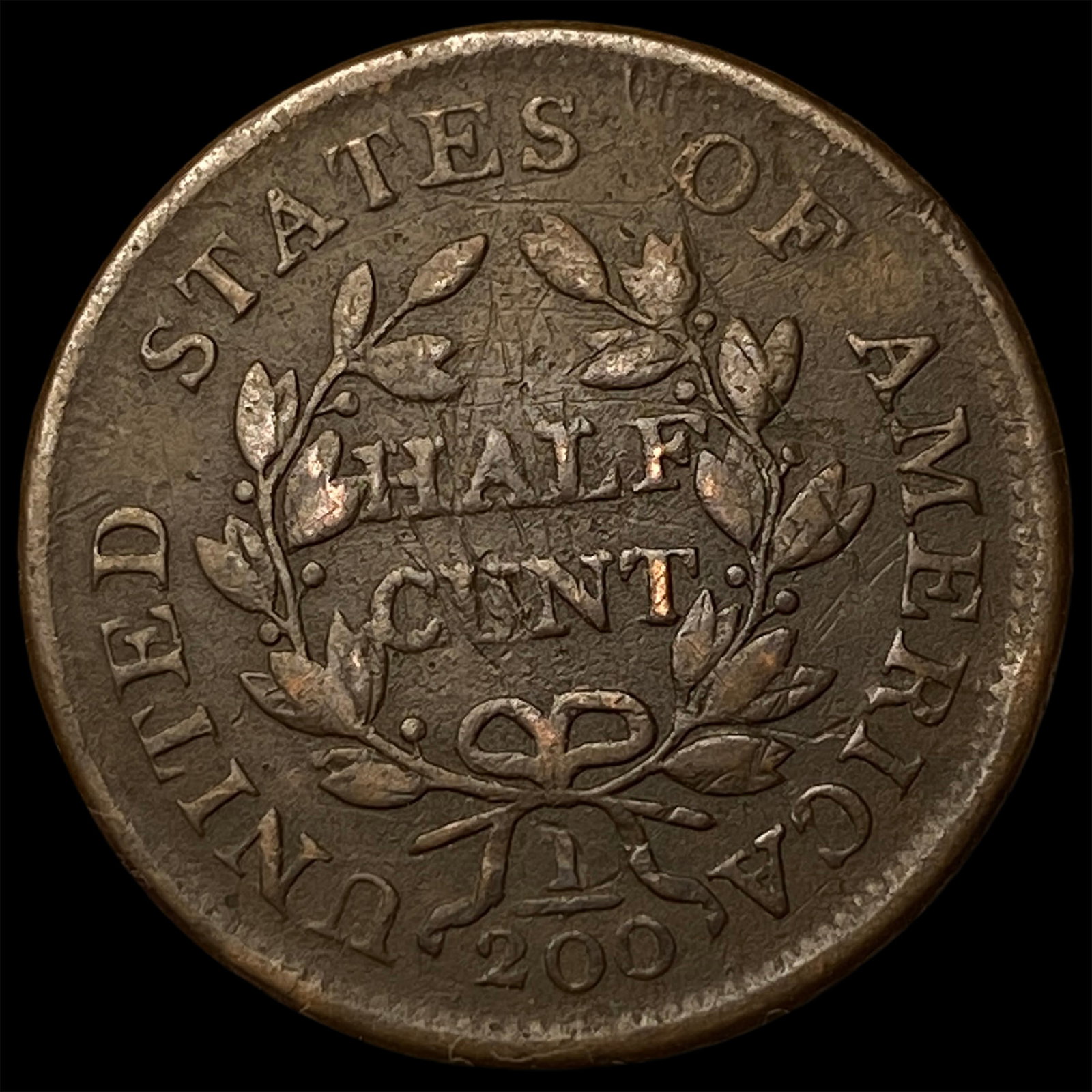 1804 Draped Bust Half Cent LIGHTLY CIRCULATED - 2
