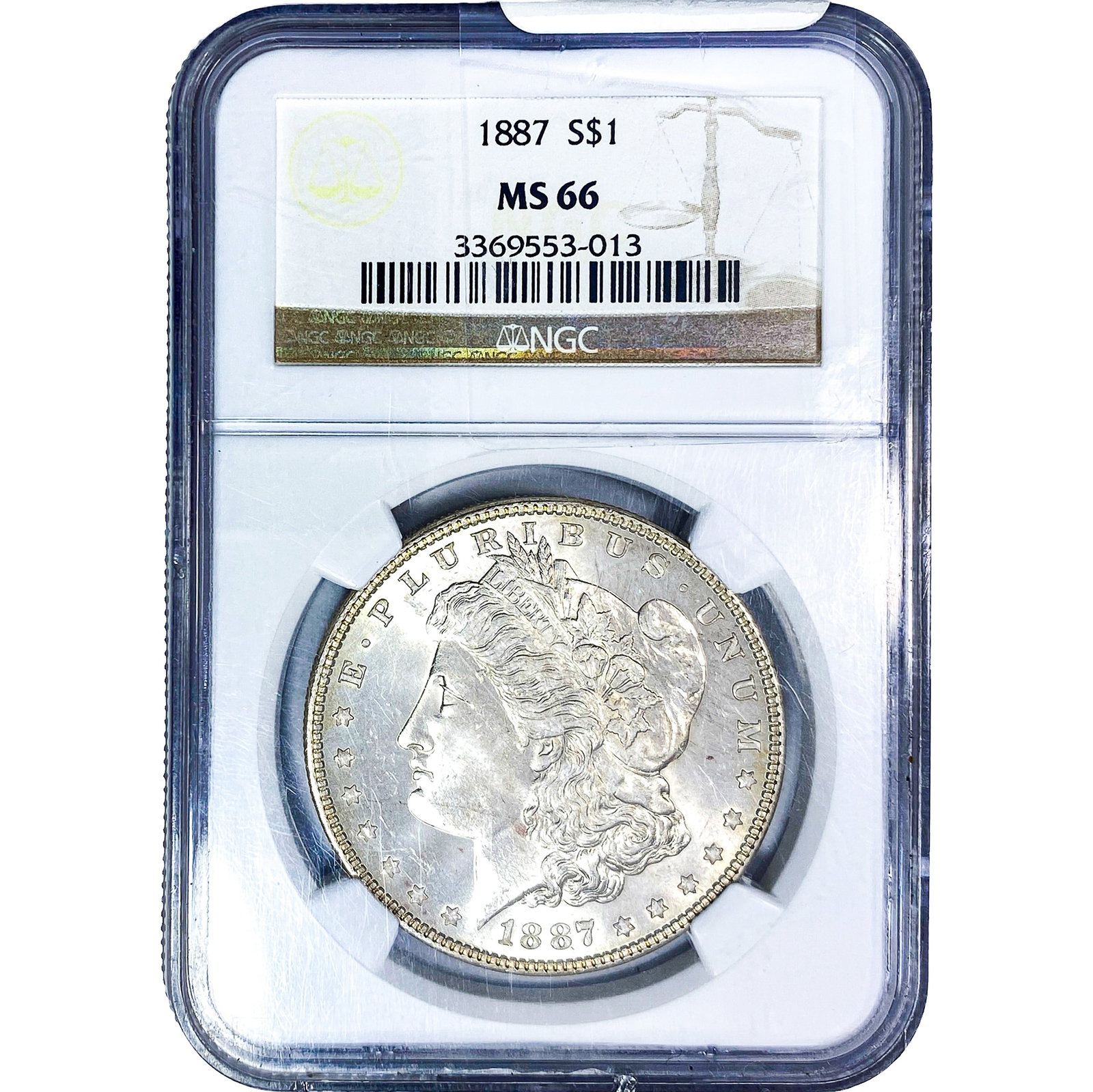 1887 Morgan Silver Dollar NGC MS66: 1887 Morgan Silver Dollar NGC MS66