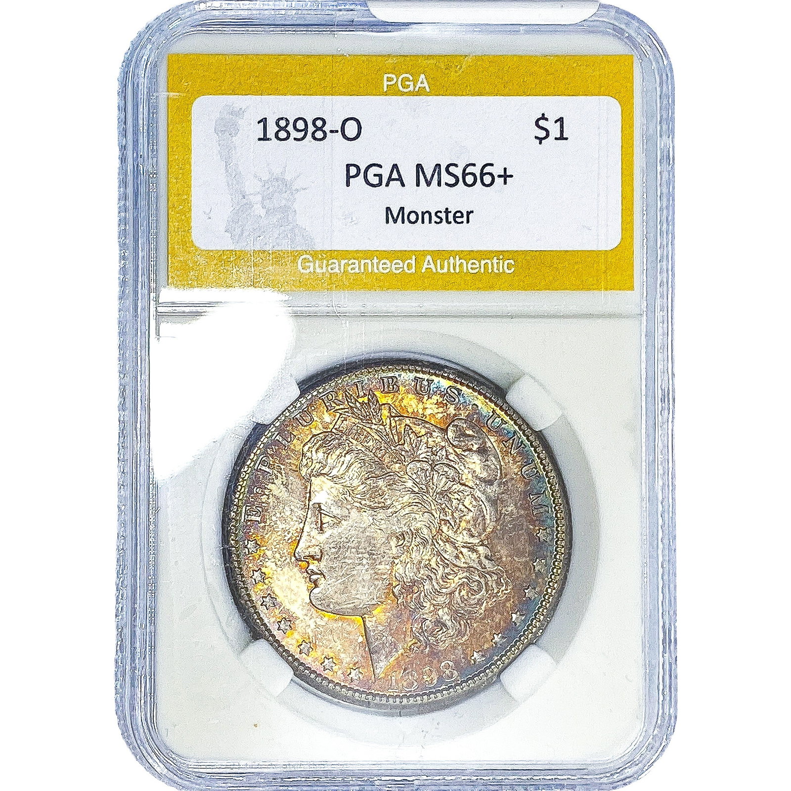 1898-O Morgan Silver Dollar PGA MS66+ Monster: 1898-O Morgan Silver Dollar PGA MS66+ Monster