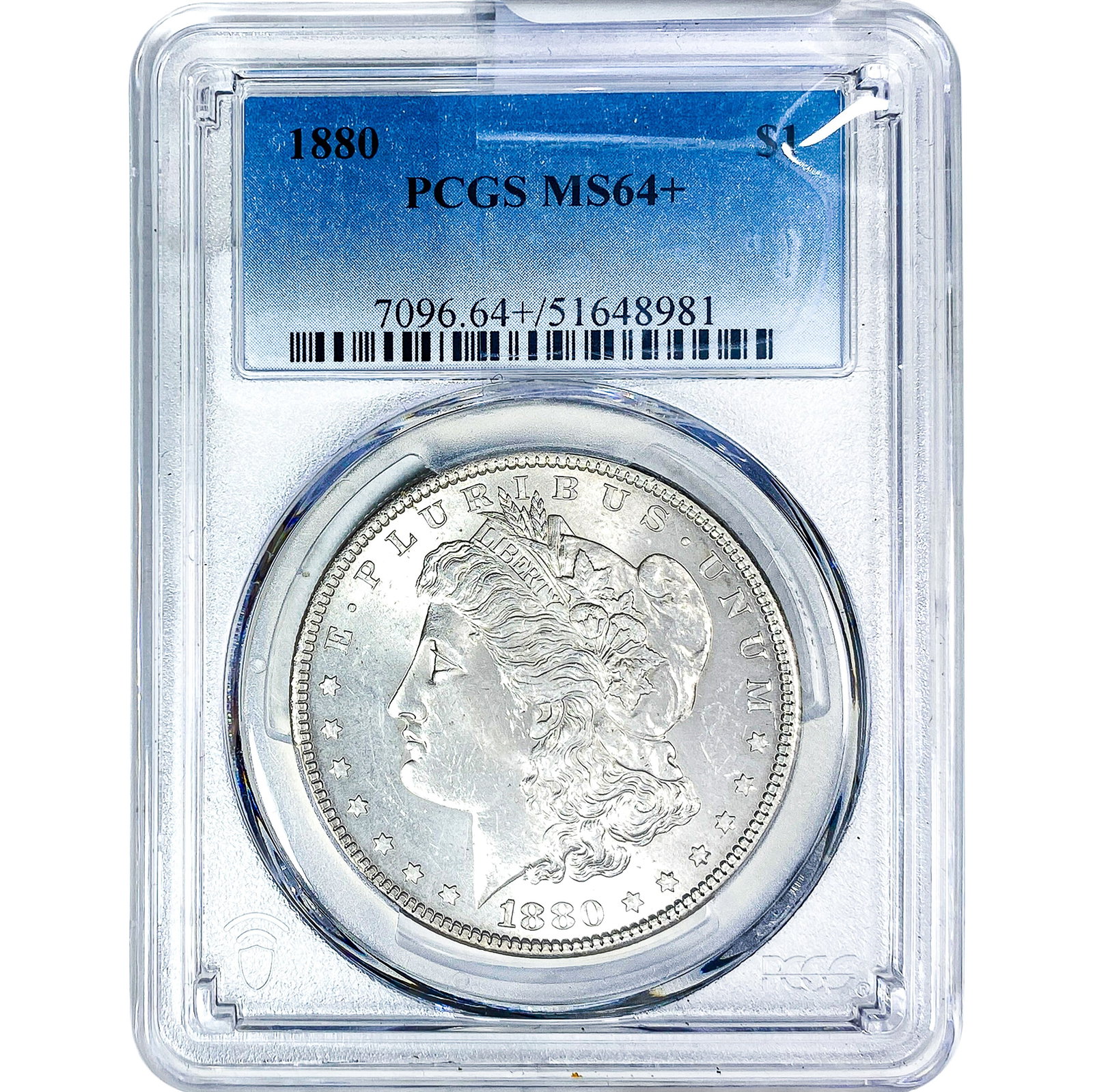 1880 Morgan Silver Dollar PCGS MS64+: 1880 Morgan Silver Dollar PCGS MS64+