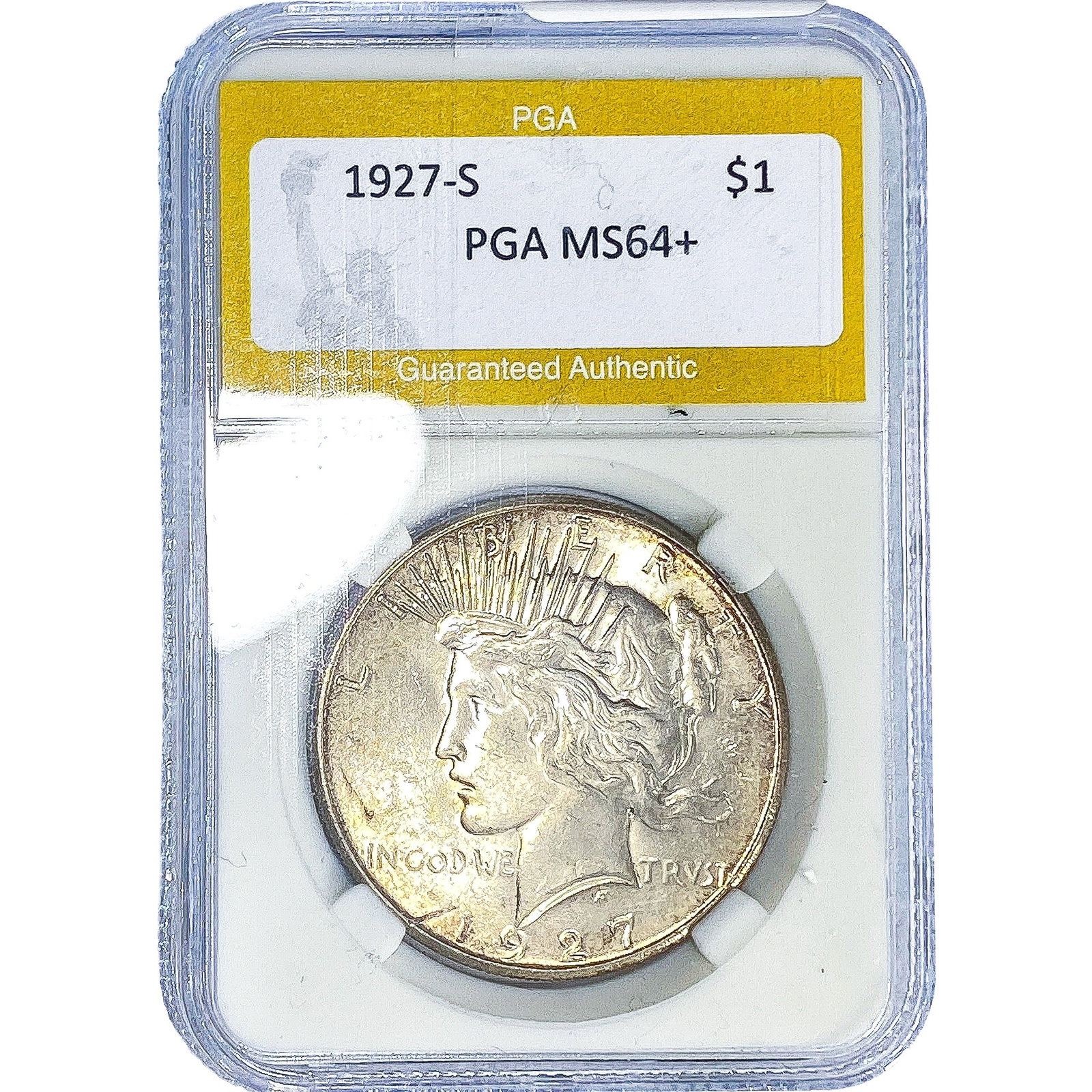 1927-S Silver Peace Dollar PGA MS64+: 1927-S Silver Peace Dollar PGA MS64+