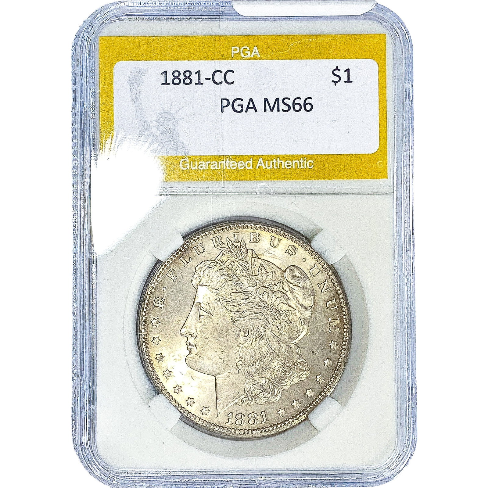1881-CC Morgan Silver Dollar PGA MS66: 1881-CC Morgan Silver Dollar PGA MS66