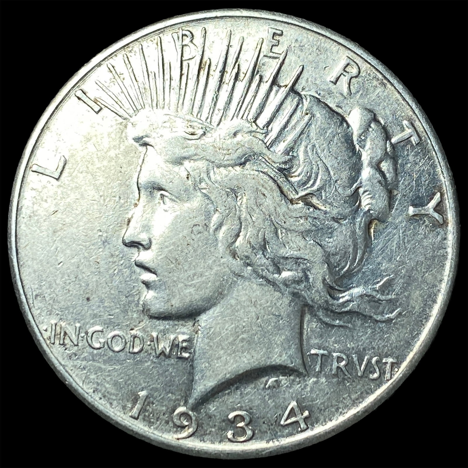 1934-S Silver Peace Dollar NEARLY UNCIRCULATED: 1934-S Silver Peace Dollar NEARLY UNCIRCULATED