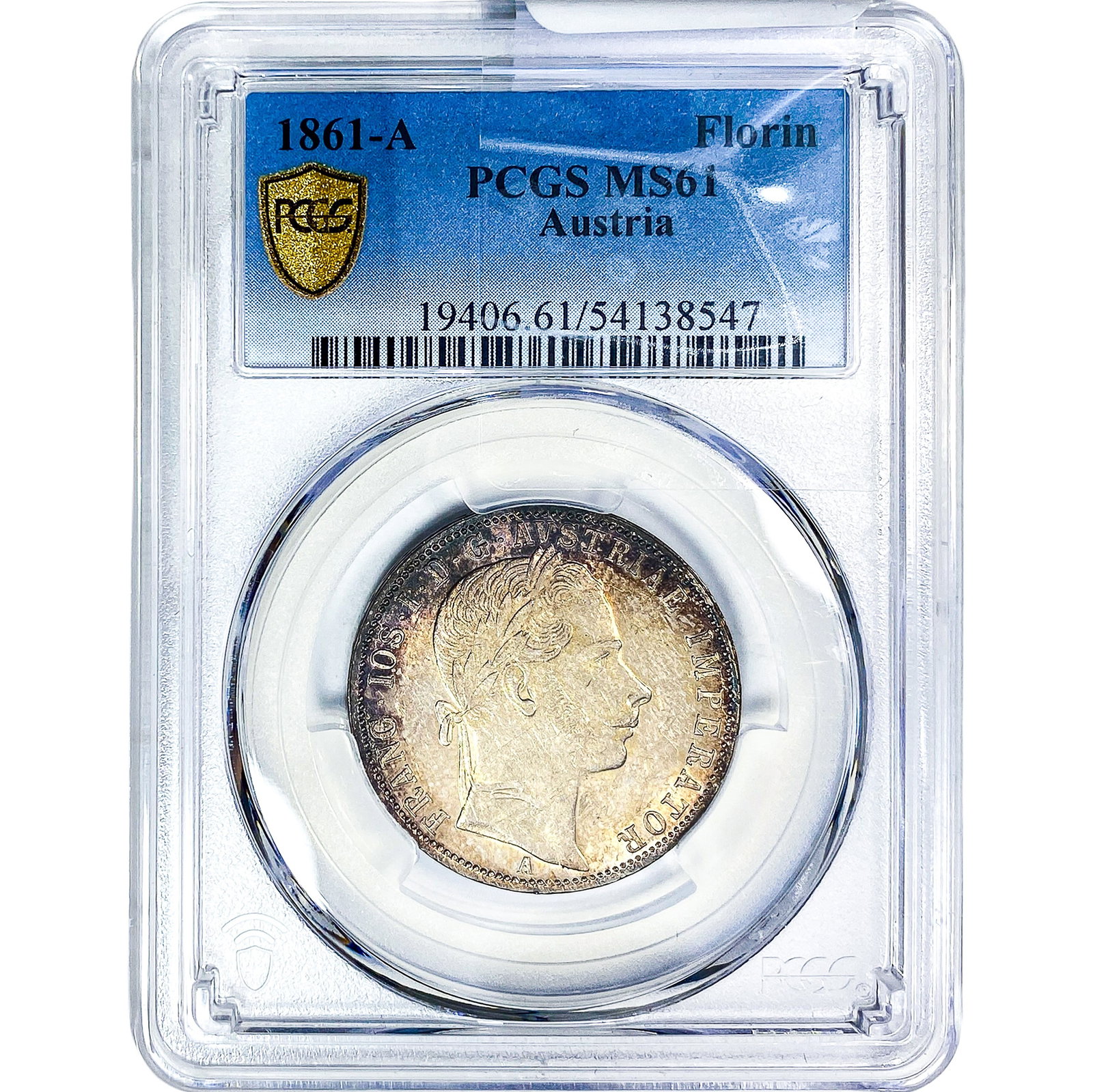 1861-A Austria Silver Florin PCGS MS61 (1 of 2)