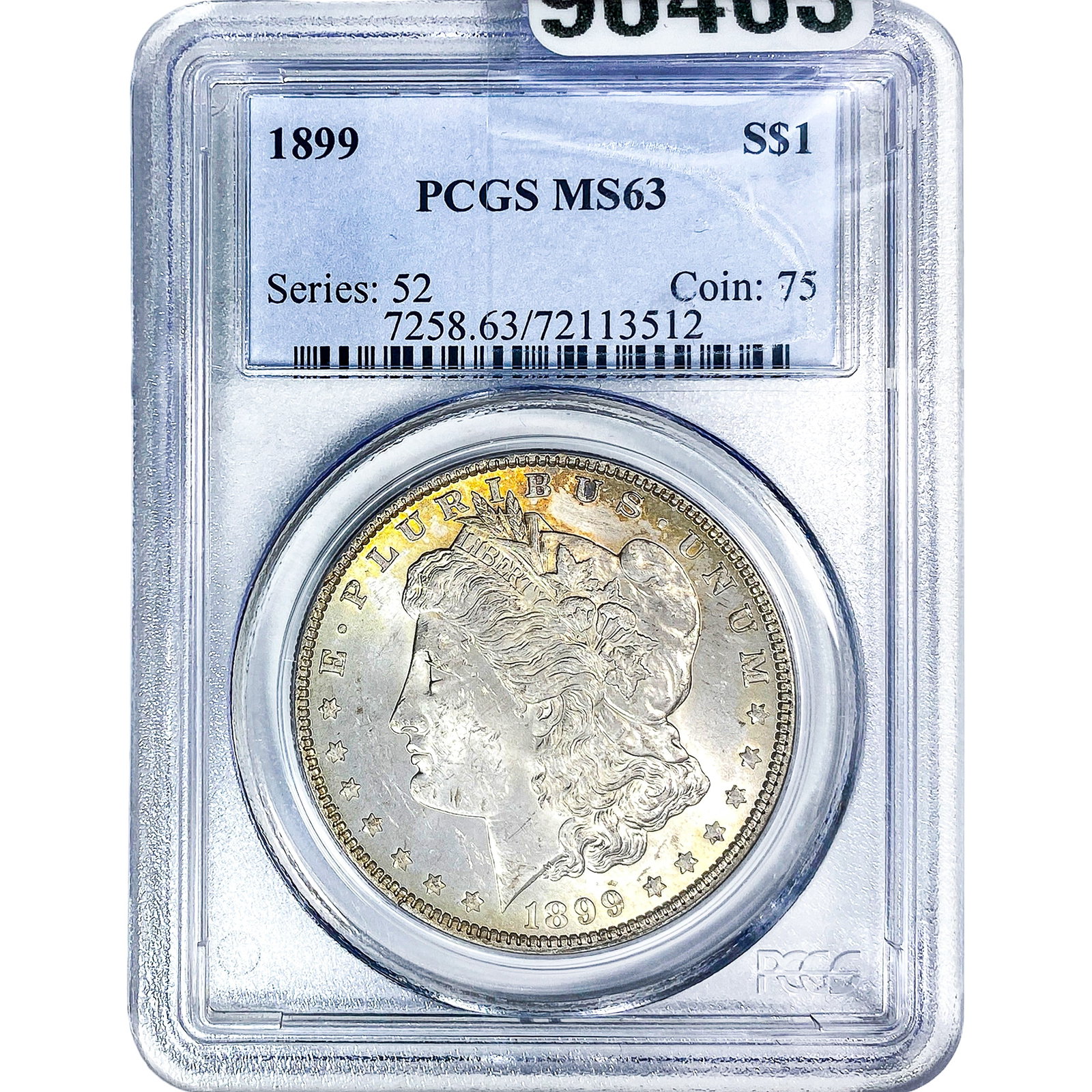 1899 Morgan Silver Dollar PCGS MS63: 1899 Morgan Silver Dollar PCGS MS63