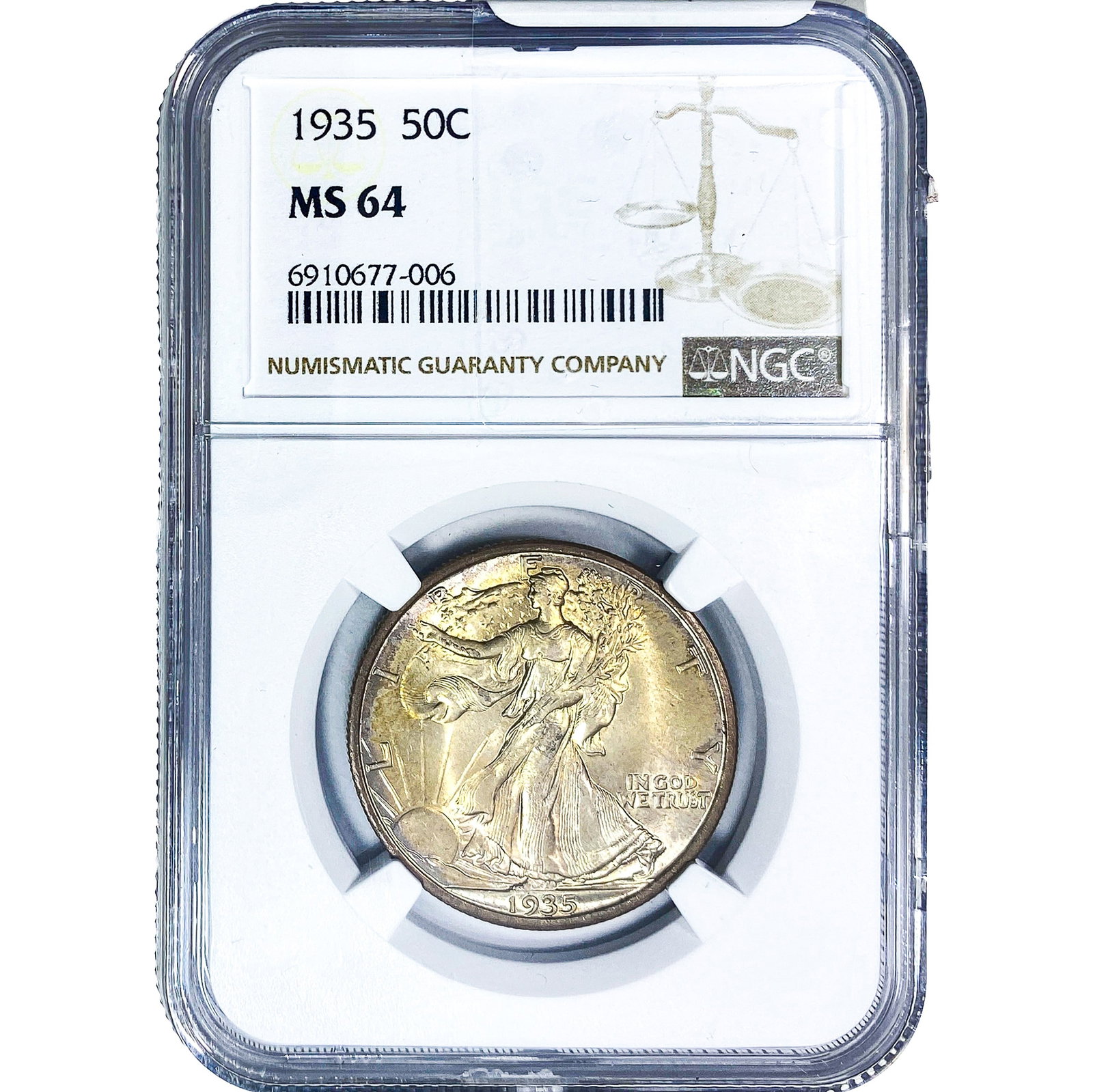 1935 Walking Liberty Half Dollar NGC MS64: 1935 Walking Liberty Half Dollar NGC MS64