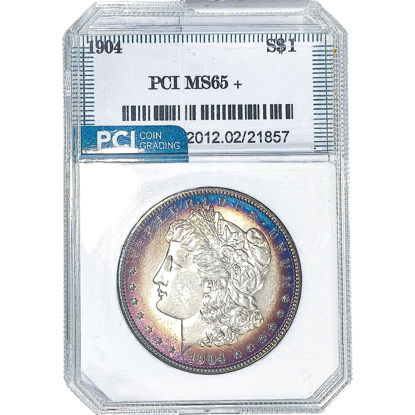 1904 Morgan Silver Dollar PCI MS65+: 1904 Morgan Silver Dollar PCI MS65+