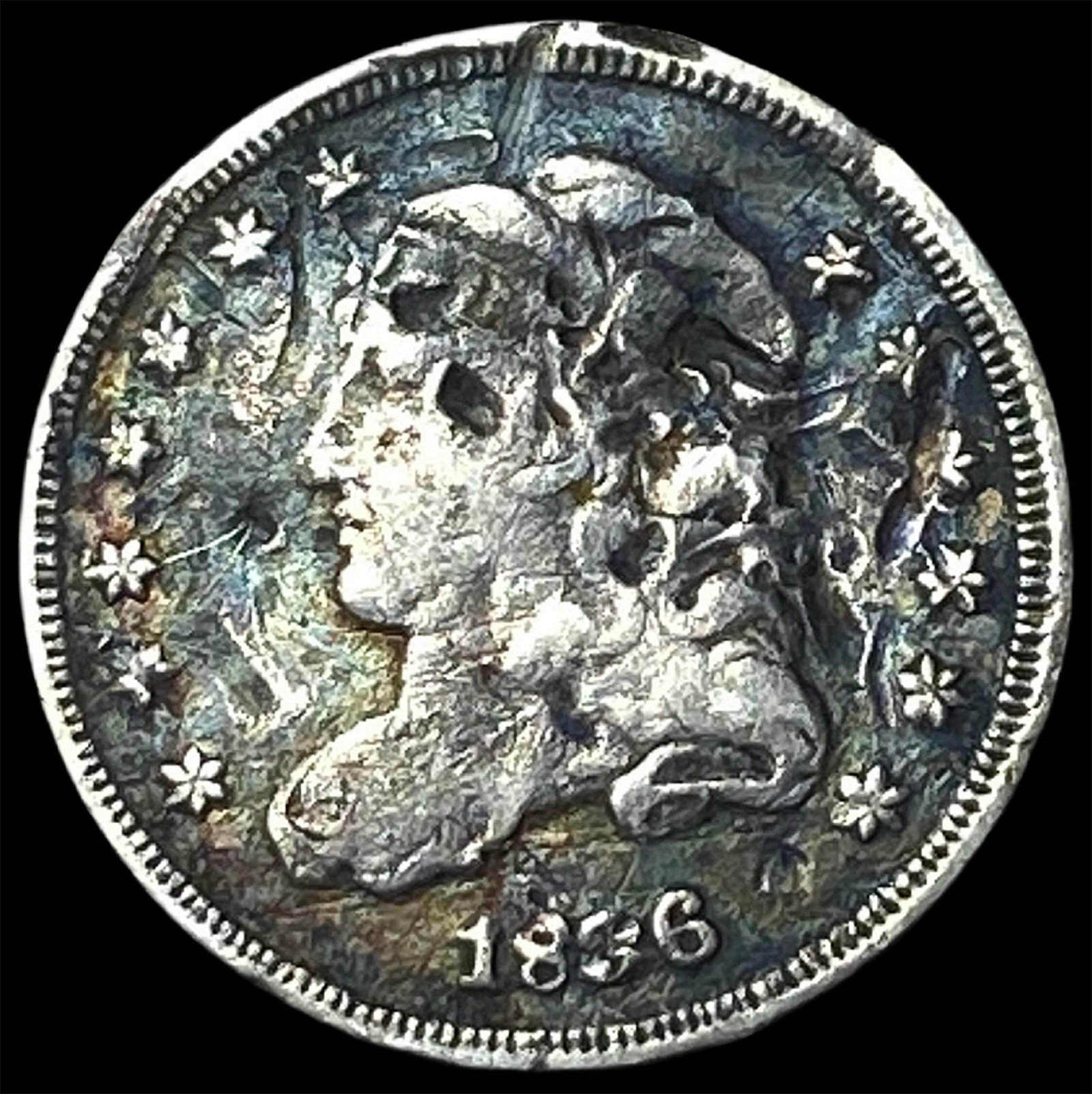 1836 Capped Bust Half Dime NICELY CIRCULATED: 1836 Capped Bust Half Dime NICELY CIRCULATED